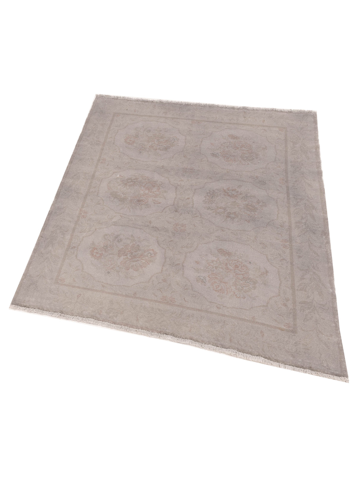 Vintage 107503 Gray 5x6.3 Hand Knotted Rug