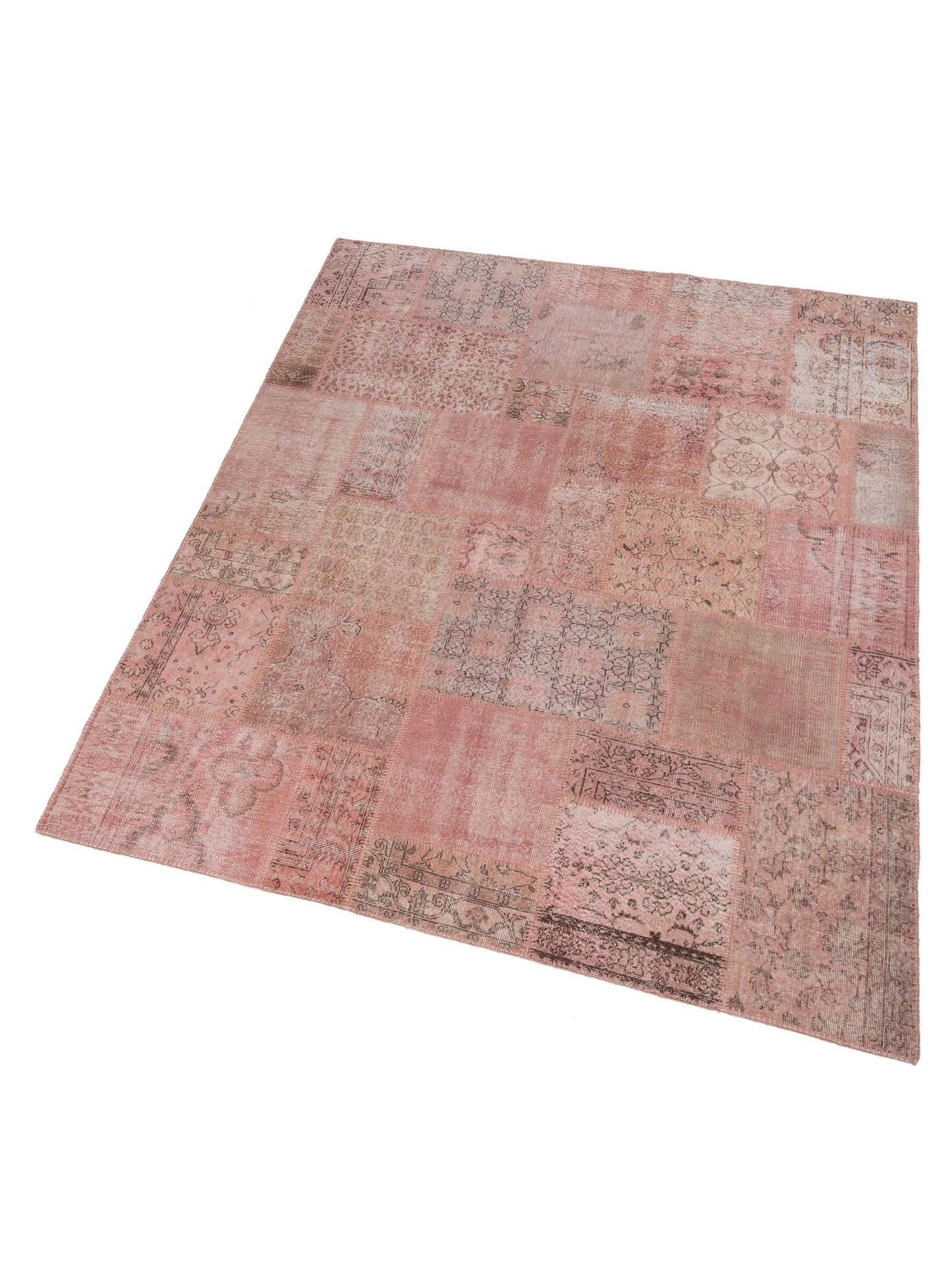 Turkish Vestige Patchwork 149178 Pink 8.1x10 Hand Knotted Rug