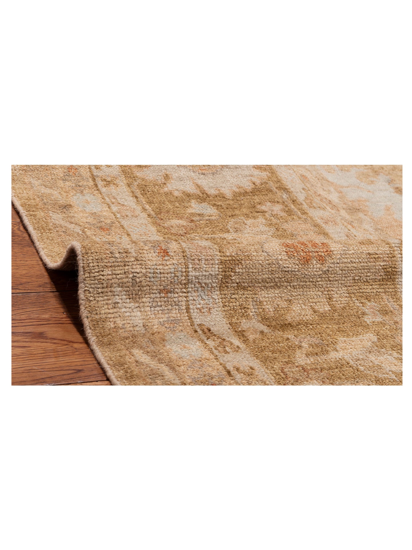 Angora Oushak 153618 Gold Green 12.11x16.7 Hand Knotted Rug