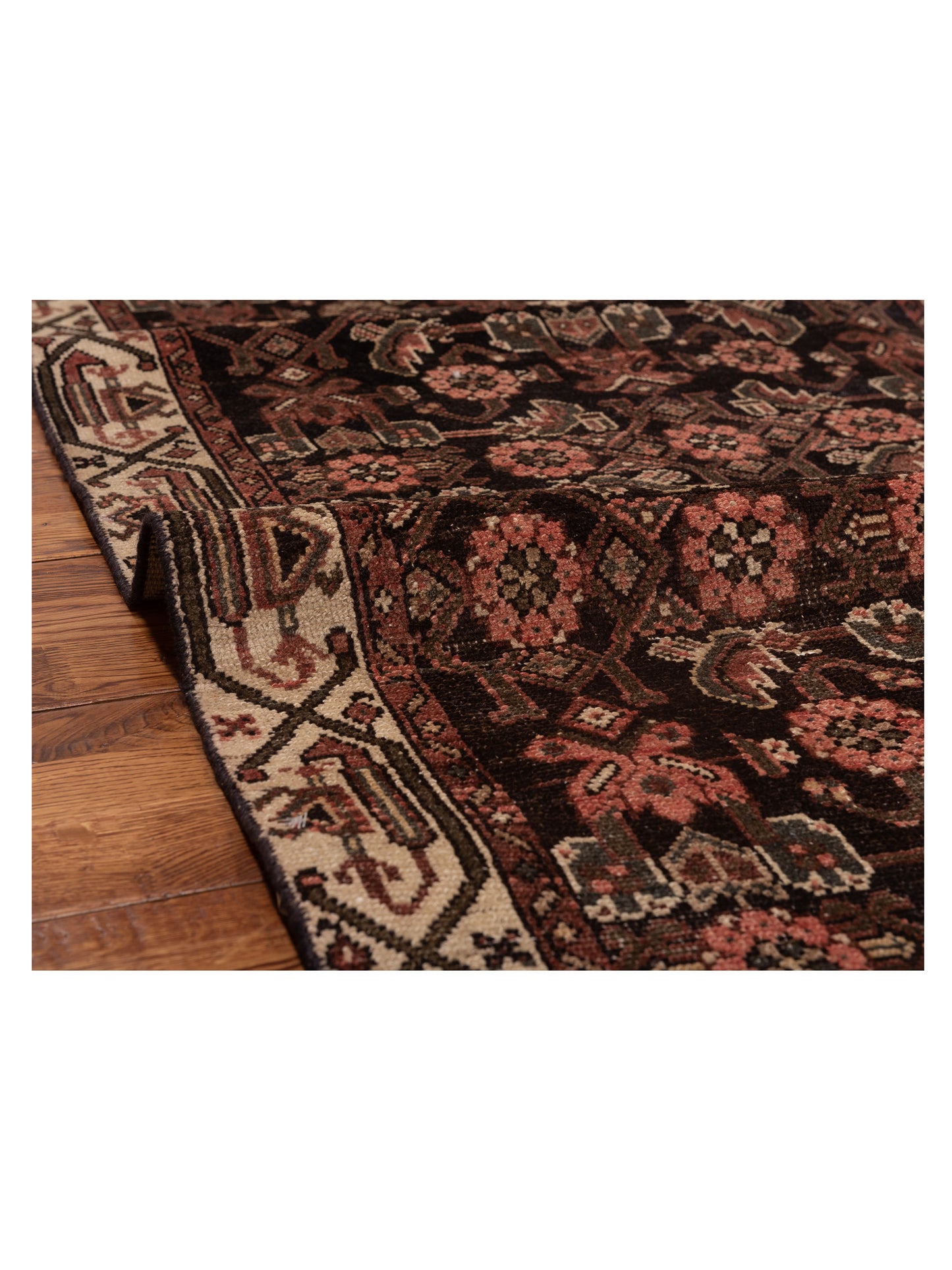 Persian 147334 Brown Ivory 3.2x9.8 Hand Knotted Rug