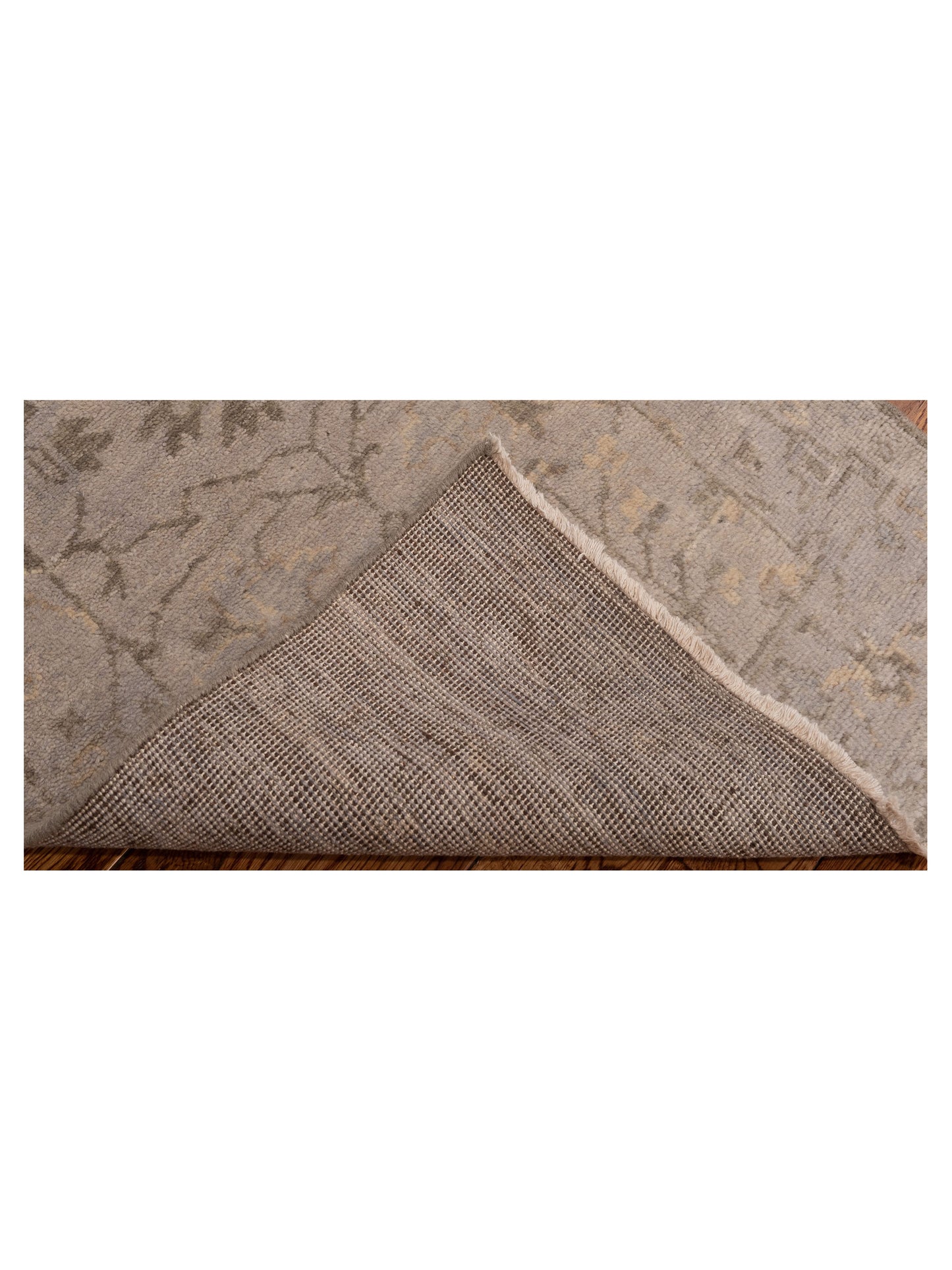 Oushak Shah 119164 Gray Gray 2.6x8 Hand Knotted Rug