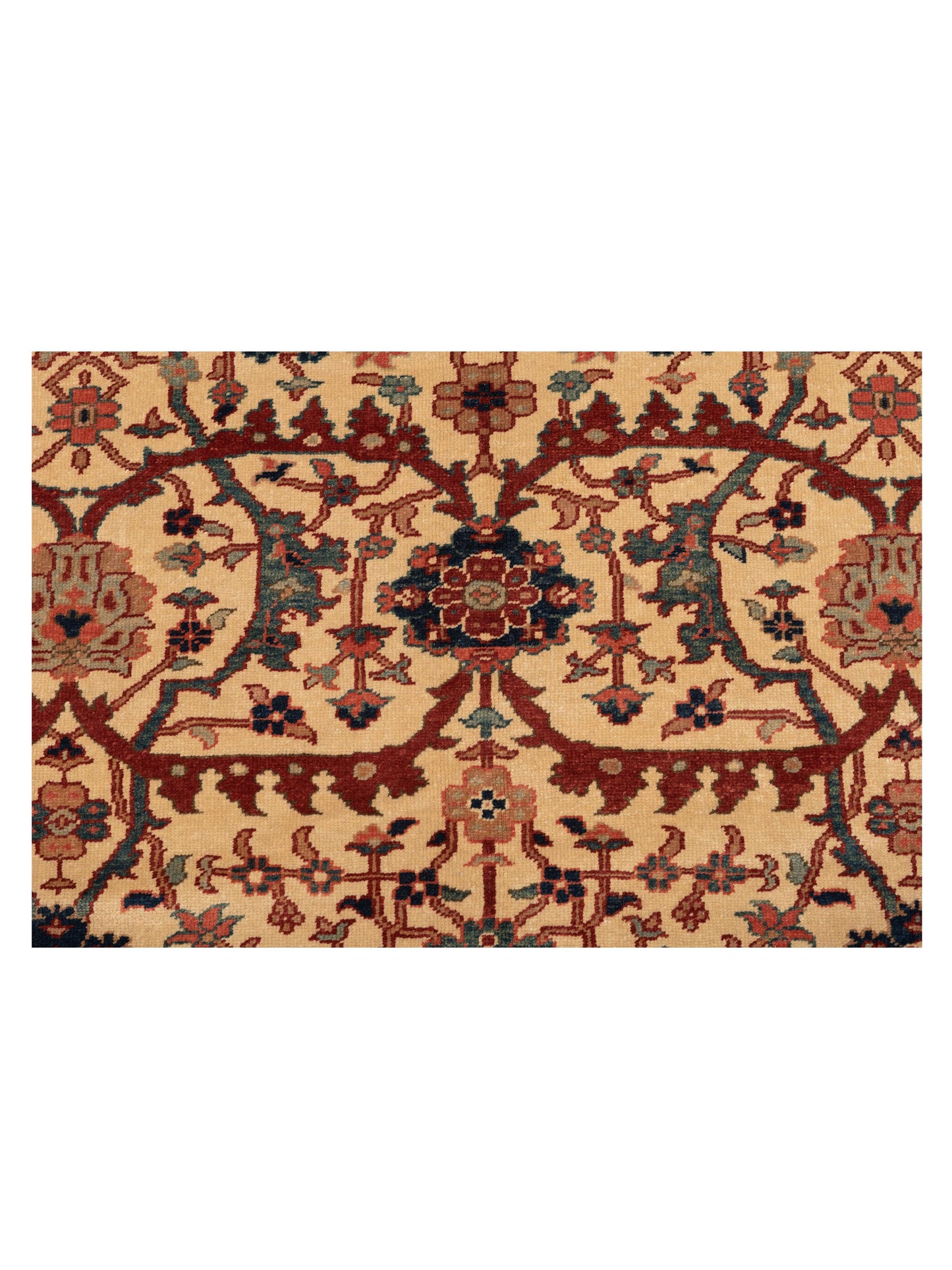 Antique Loom 108028 Ivory Red 14.4x20 Hand Knotted Rug