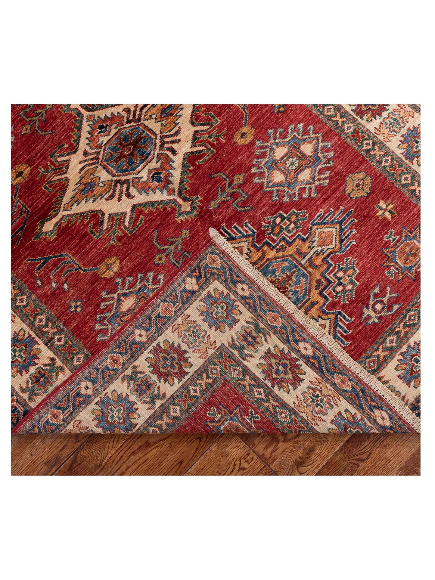 Artisan Kazak 148961 Red Ivory 4.3x6 Hand Knotted Rug