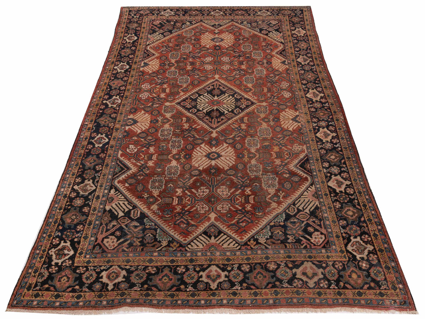 Persian 118738 Red Navy 7.6x11.2 Hand Knotted Rug
