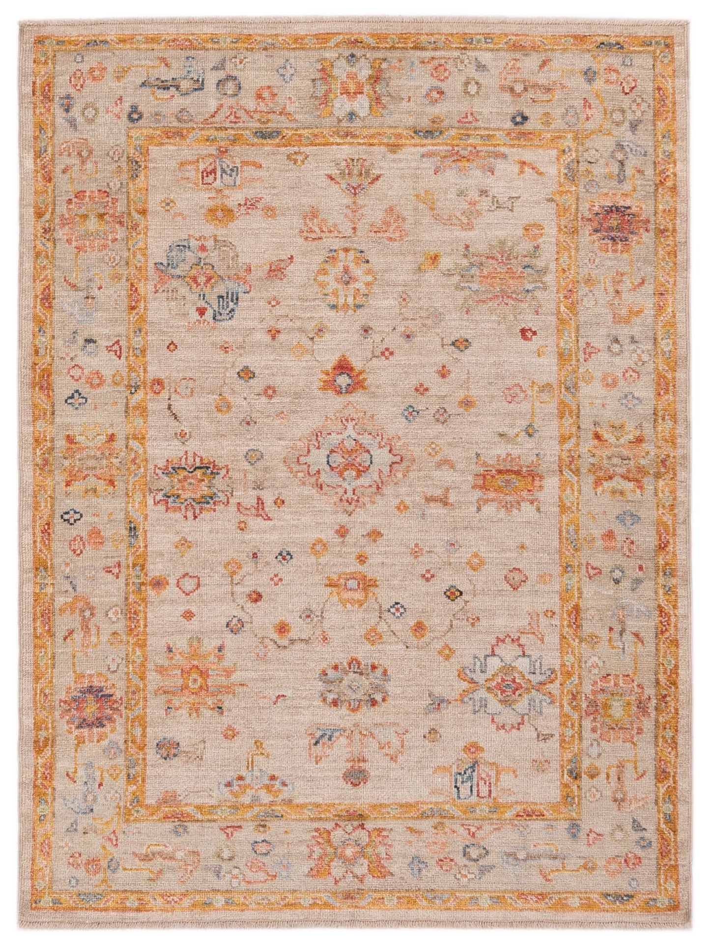 Anadol Angora Oushak  Cream Silver Traditional