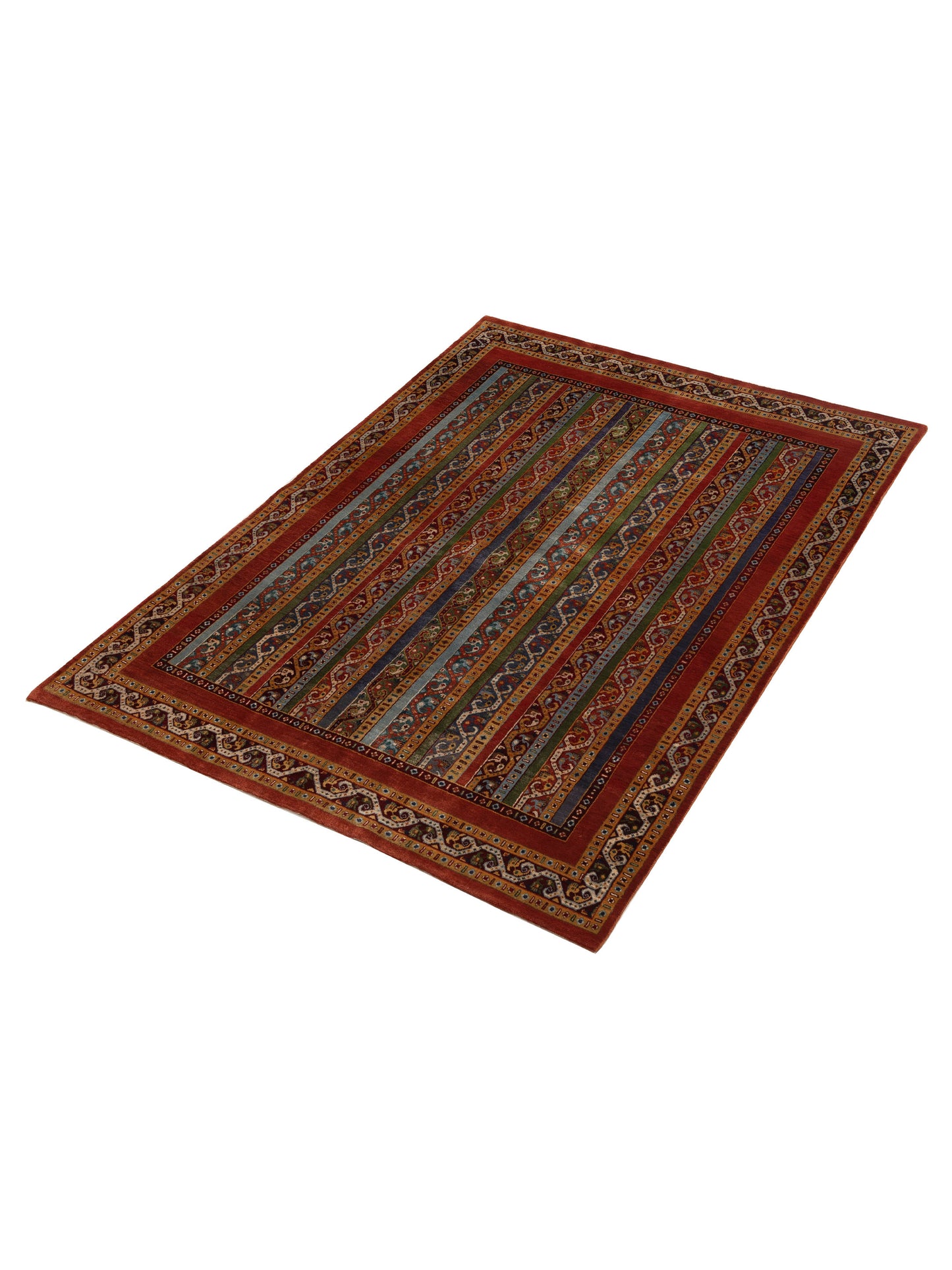 Shawl 115859 Multi 5.6x7.8 Hand Knotted Rug