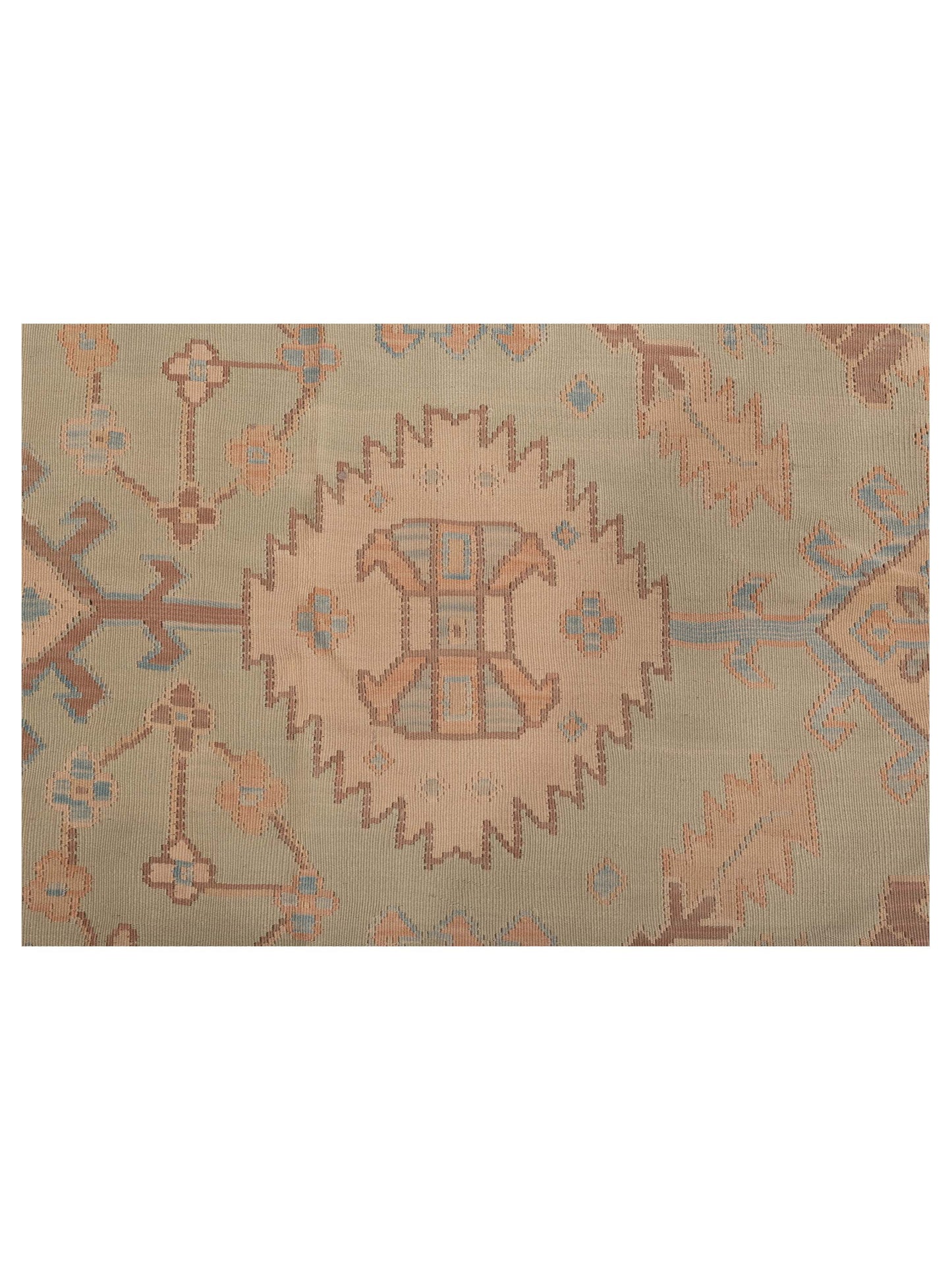 Transilvanian Kilim 73797 Green Beige 11.4x15.6 Hand Woven Rug