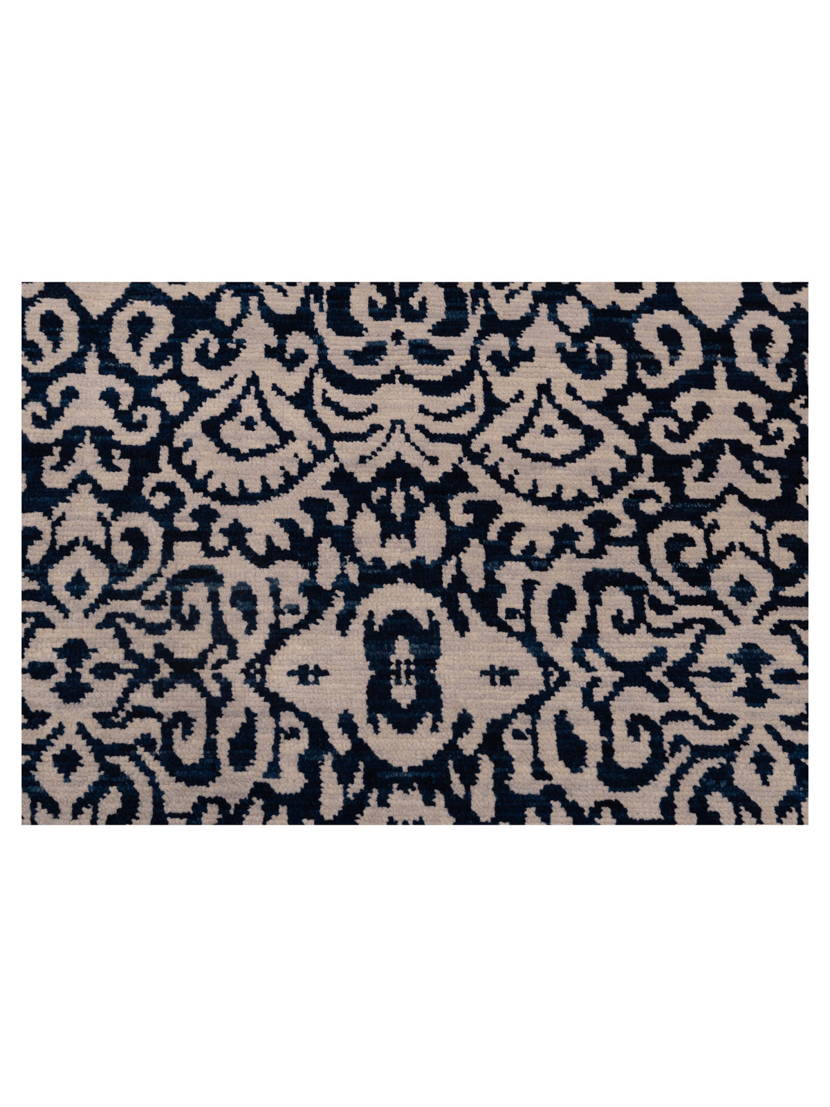 Agra 127529 Ivory Blue 8.10x11.6 Hand Knotted Rug