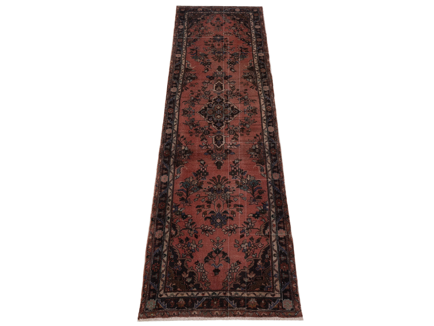 Persian 147705 Rust Brown 2.7x9.4 Hand Knotted Rug