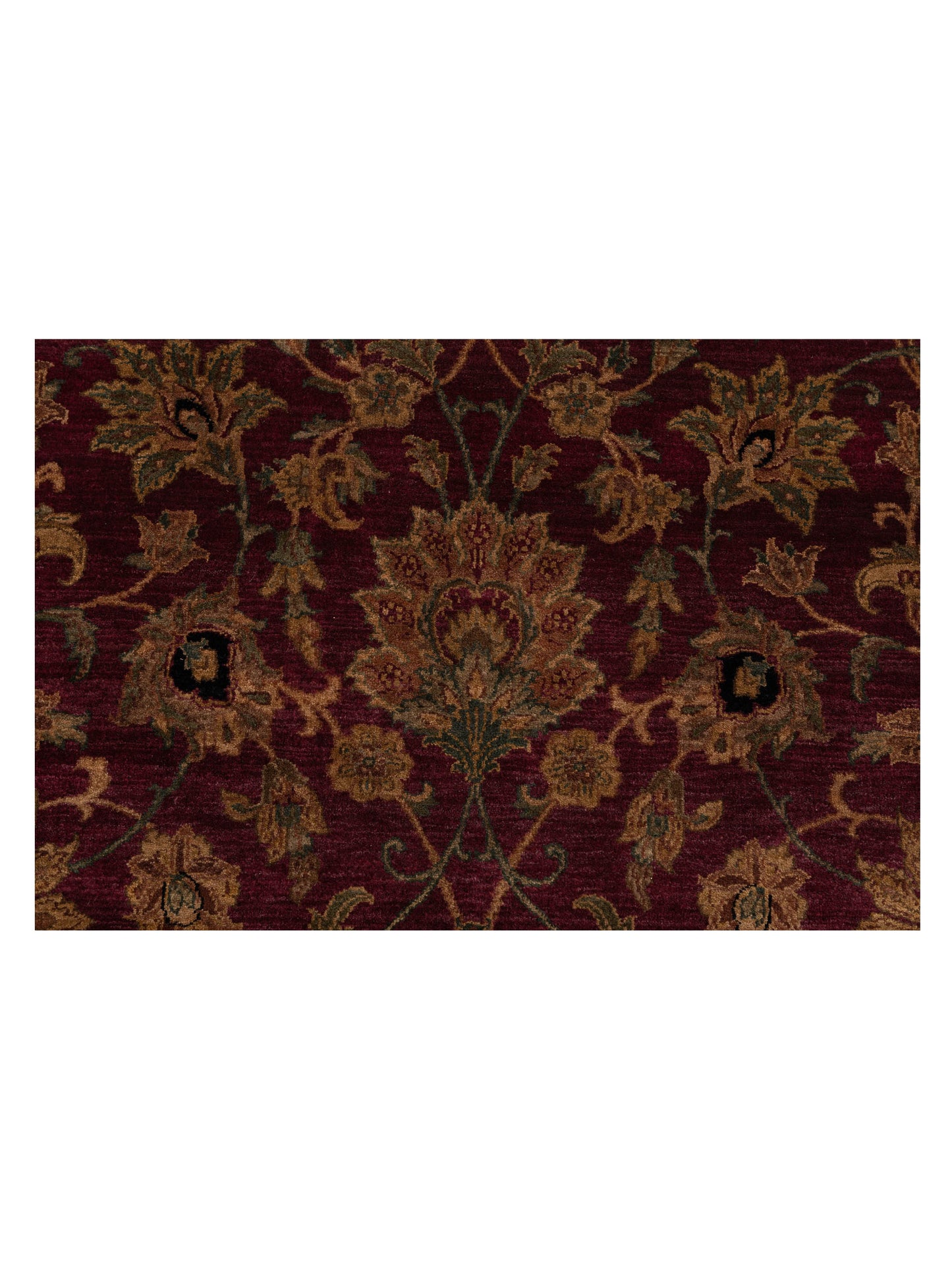 Crown 83896 Burgundy Black 9.1x12.7 Hand Knotted Rug