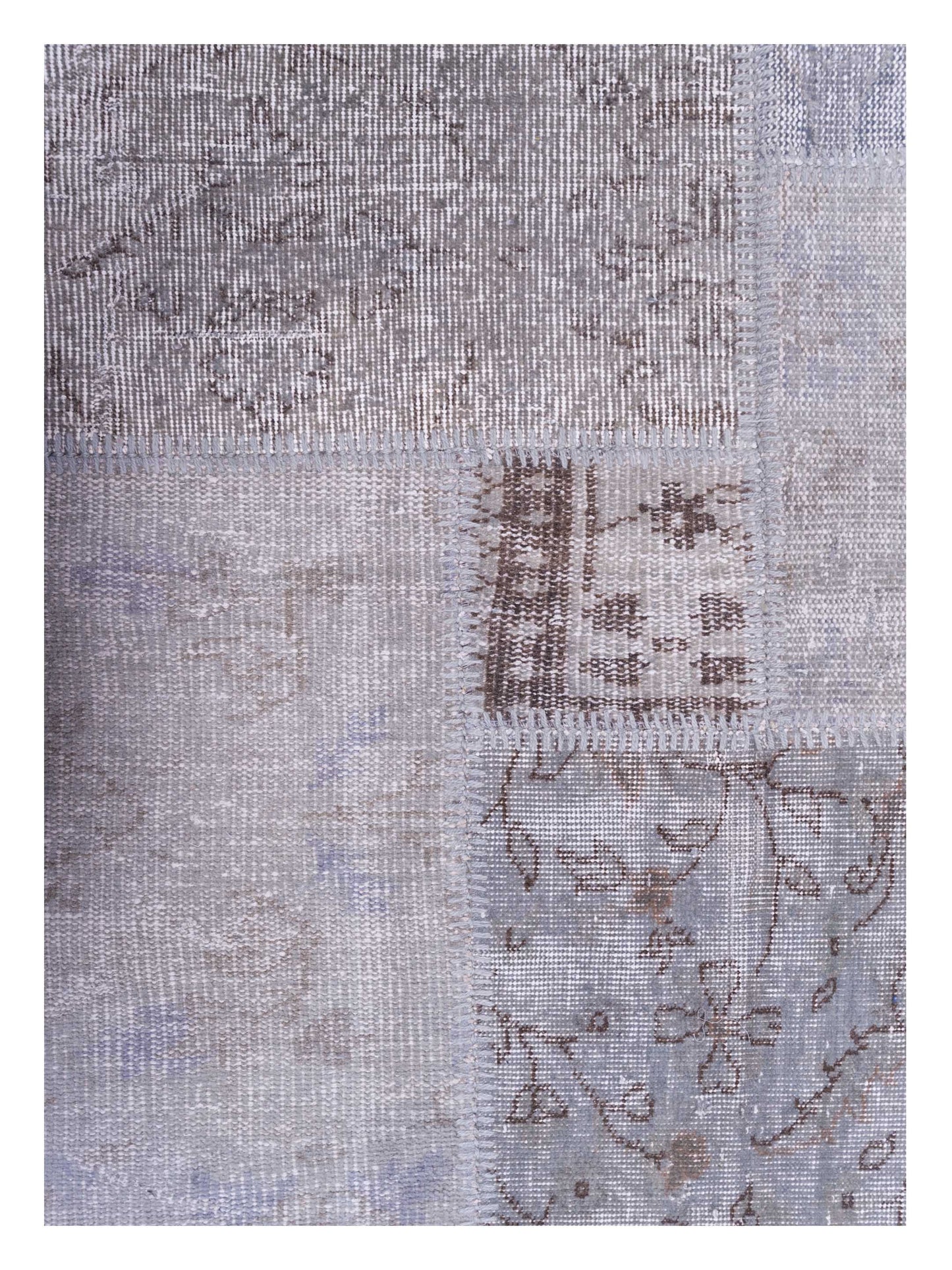 Turkish Vestige Patchwork 129012 Gray 4x6 Hand Knotted Rug