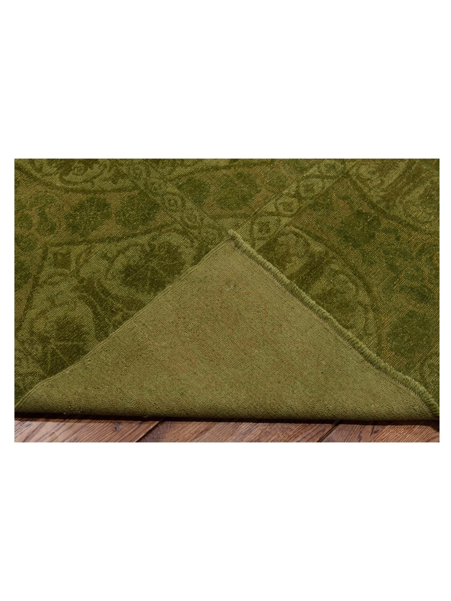 Color Bouquet 113945 Green Green 10.5x13.5 Hand Knotted Rug