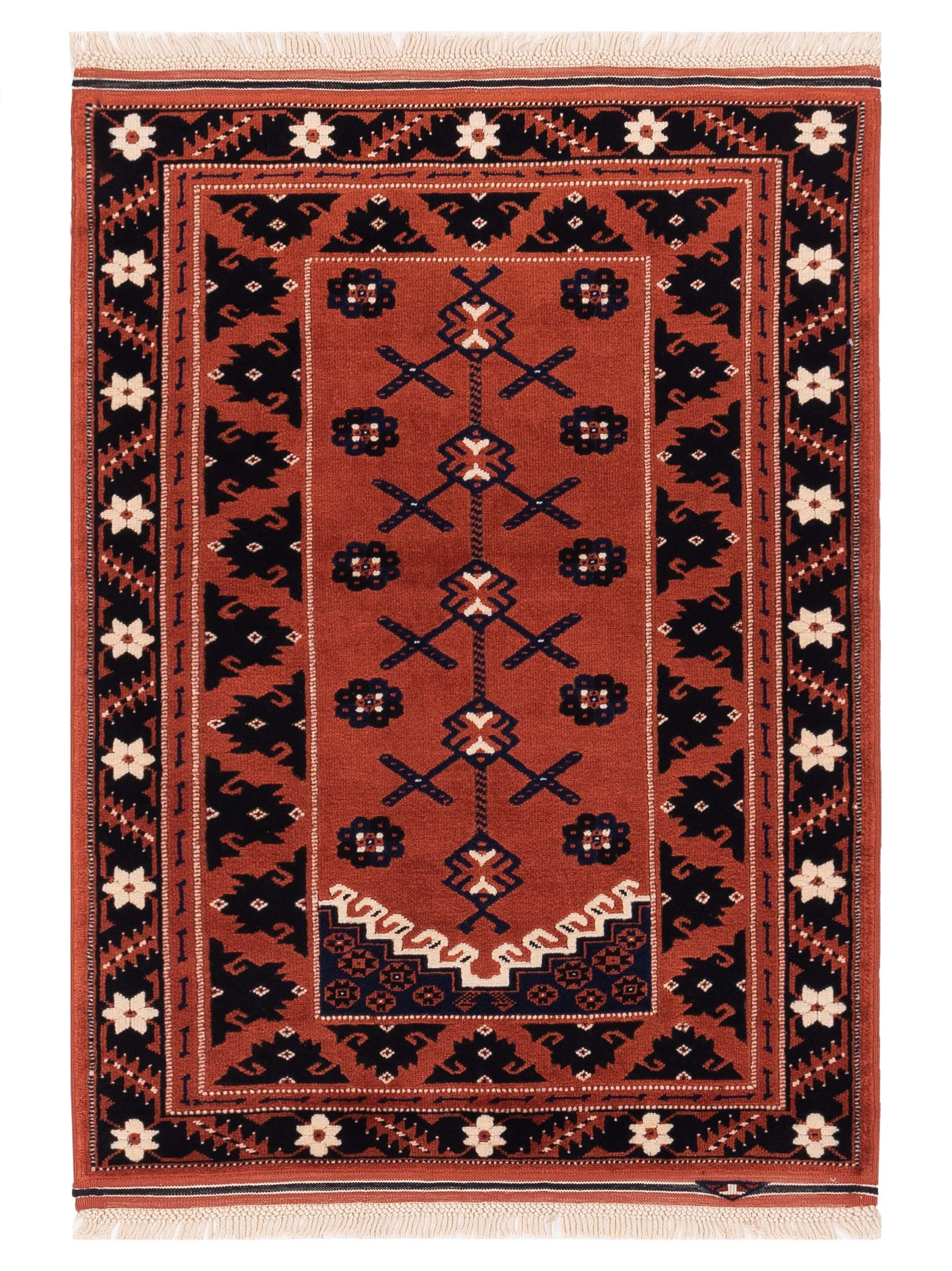 Pasha Turkish Shirwan  Brick Black Traditional