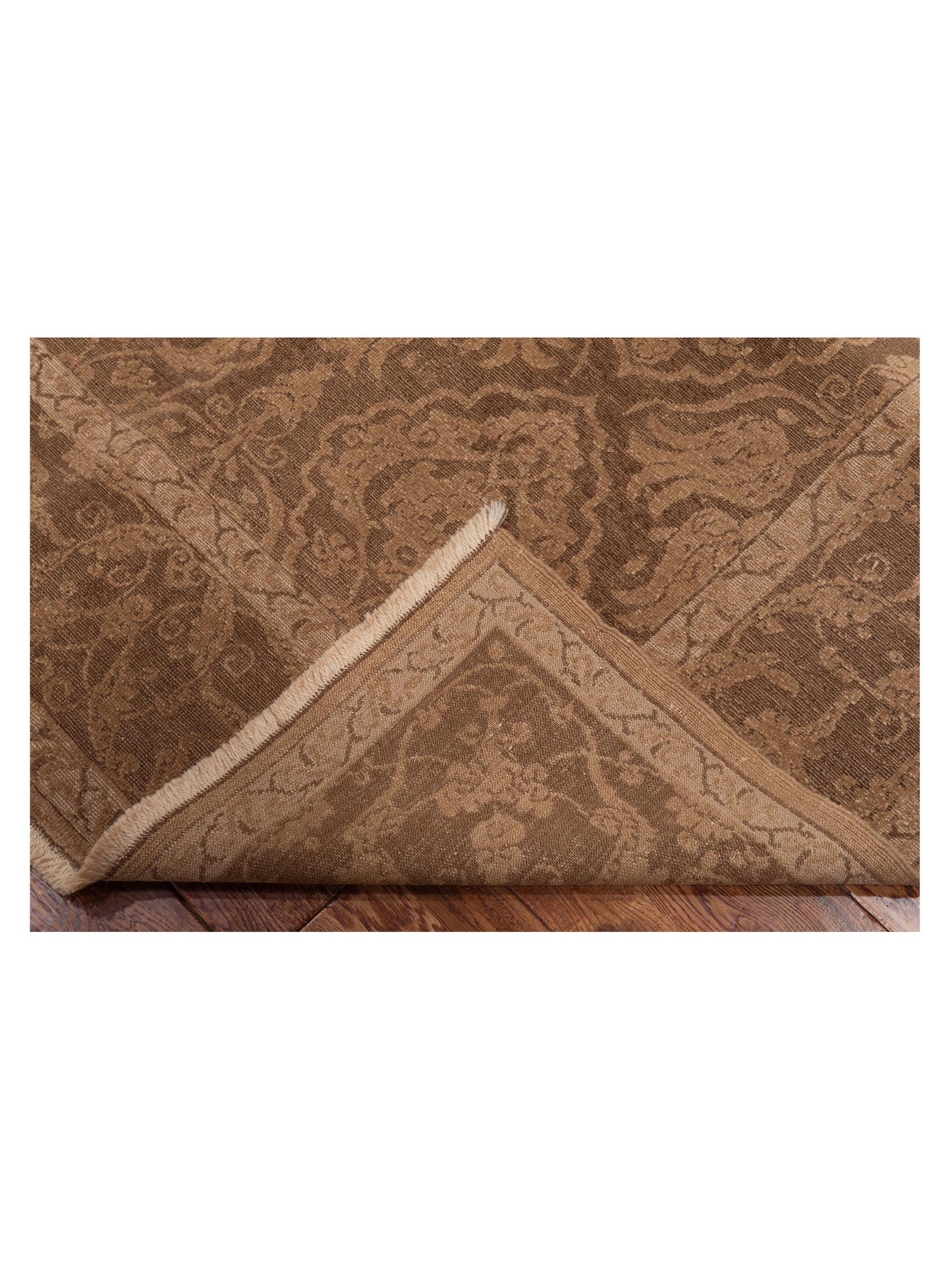 Defne Tulip Dark Brown Brown 6.3x9 Hand Knotted Rug