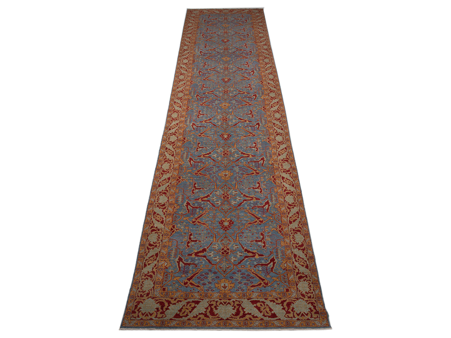 Antique Loom Fine 142839 Blue Silver 6.6x24.1 Hand Knotted Rug