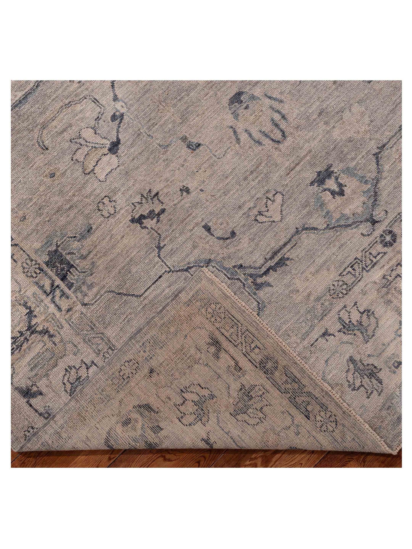 Angora Oushak 156155 Gray Silver 8.2x9.9 Hand Knotted Rug