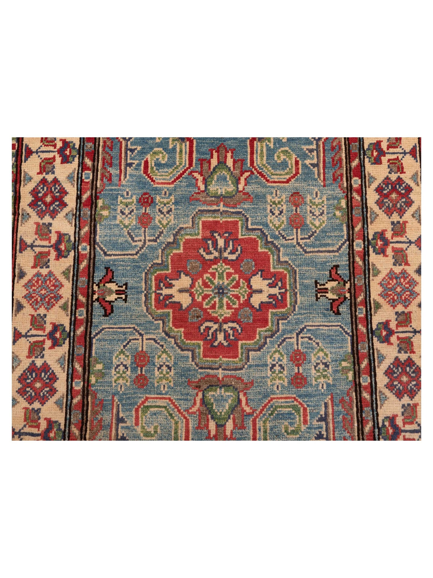 Kazak 148822 Blue Ivory 2.8x3.11 Hand Knotted Rug