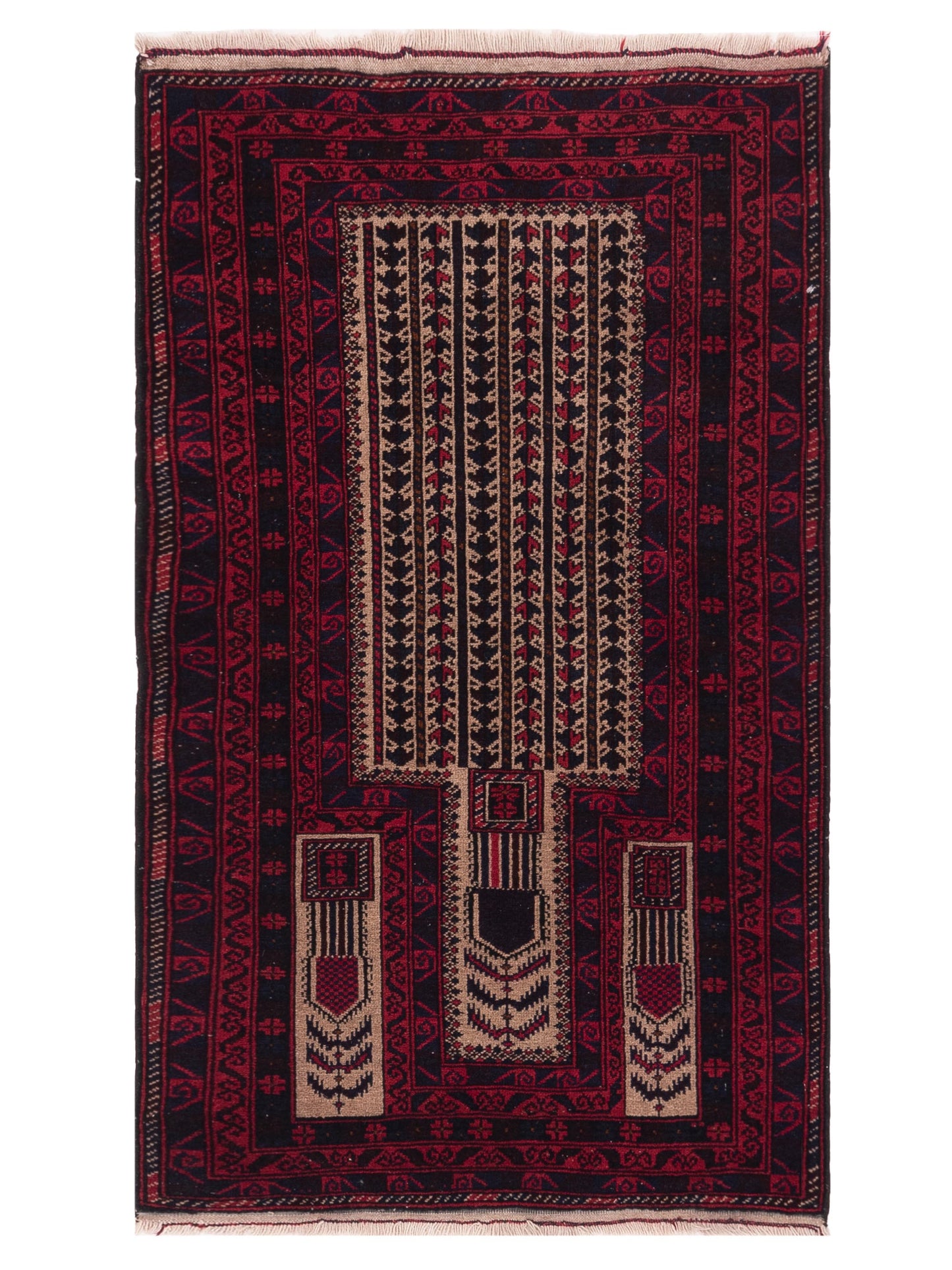 Nomad Afghan Belcik  Ivory Brown Tribal