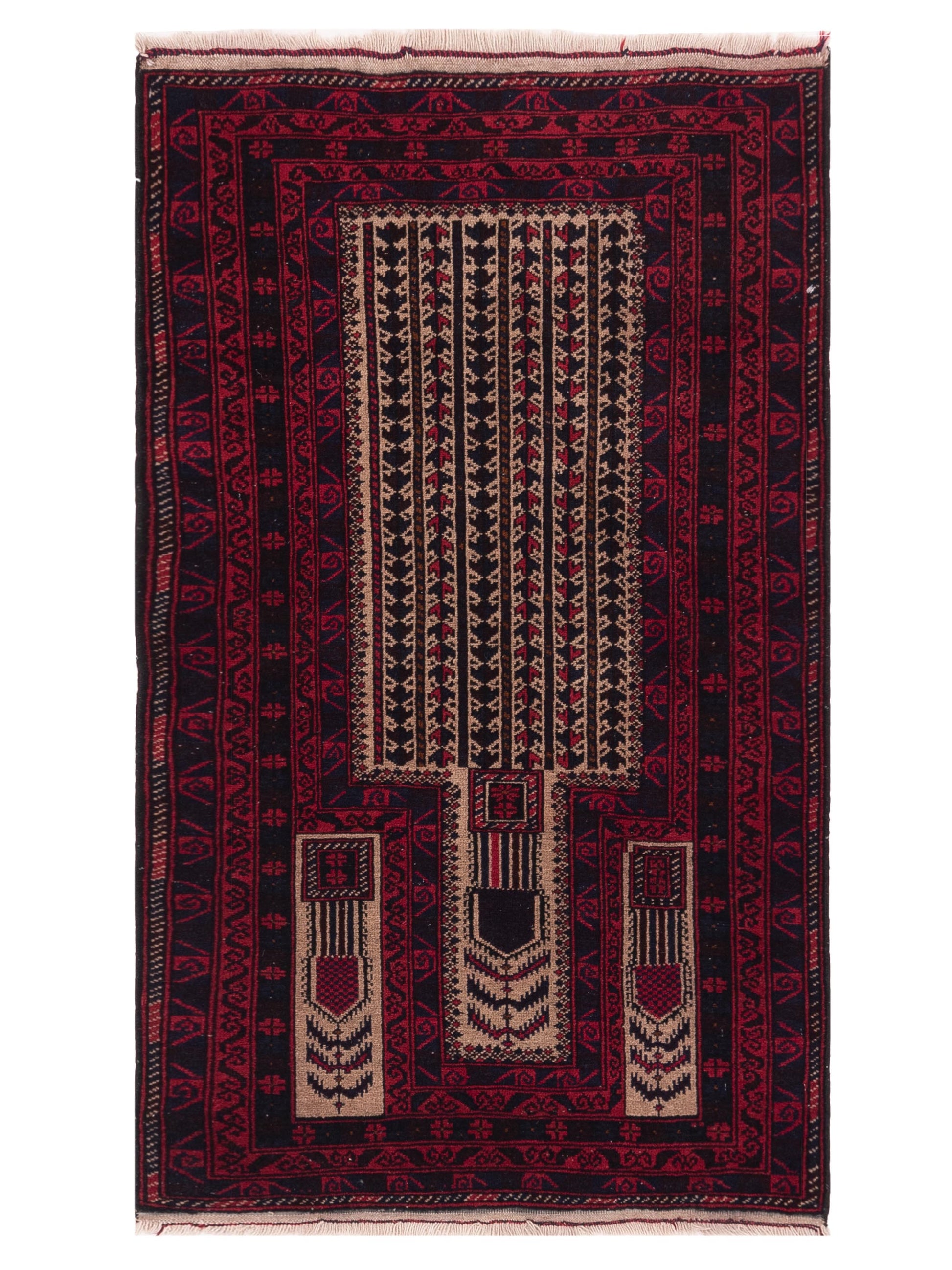 Nomad Afghan Belcik  Ivory Brown Tribal