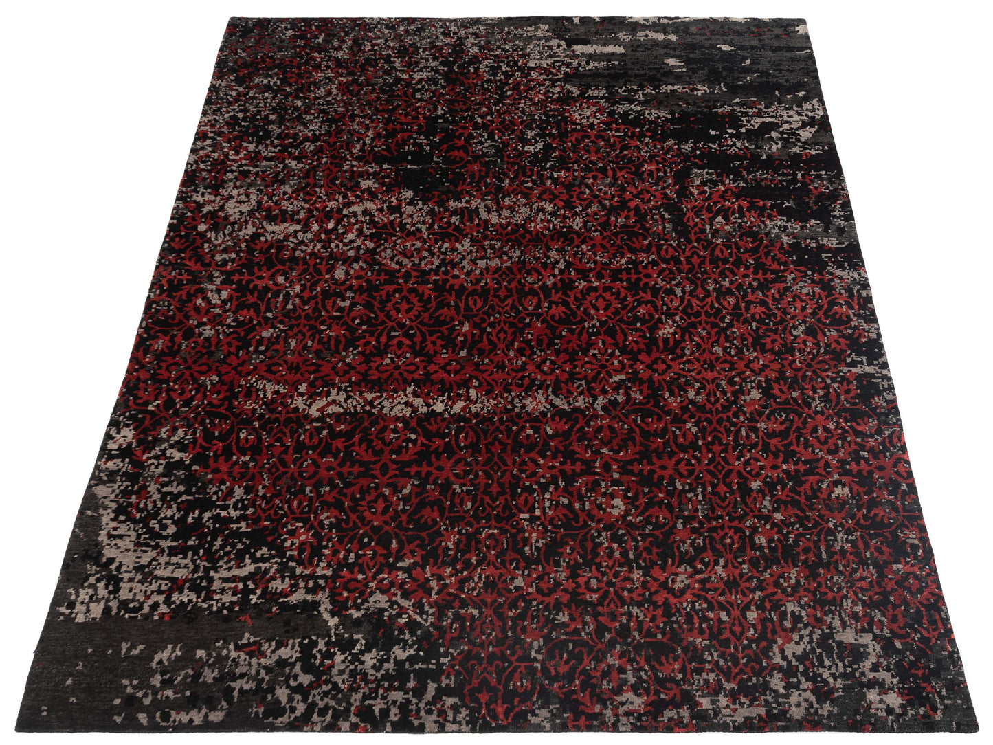 Tibetino 124309 Charcoal Red 7.11x9.10 Hand Knotted Rug