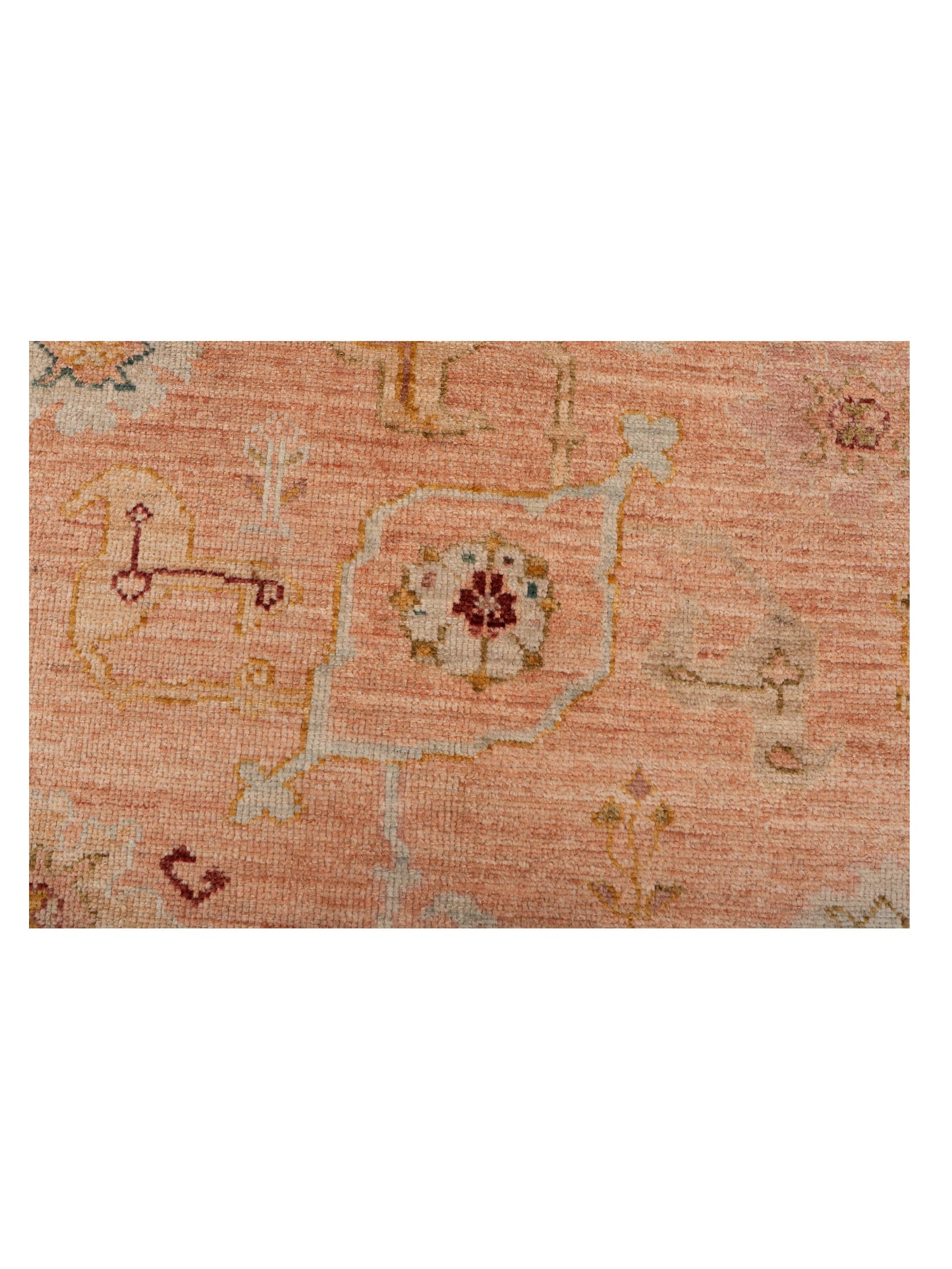 Angora Oushak 148199 Pink Ivory 6.1x13.5 Hand Knotted Rug