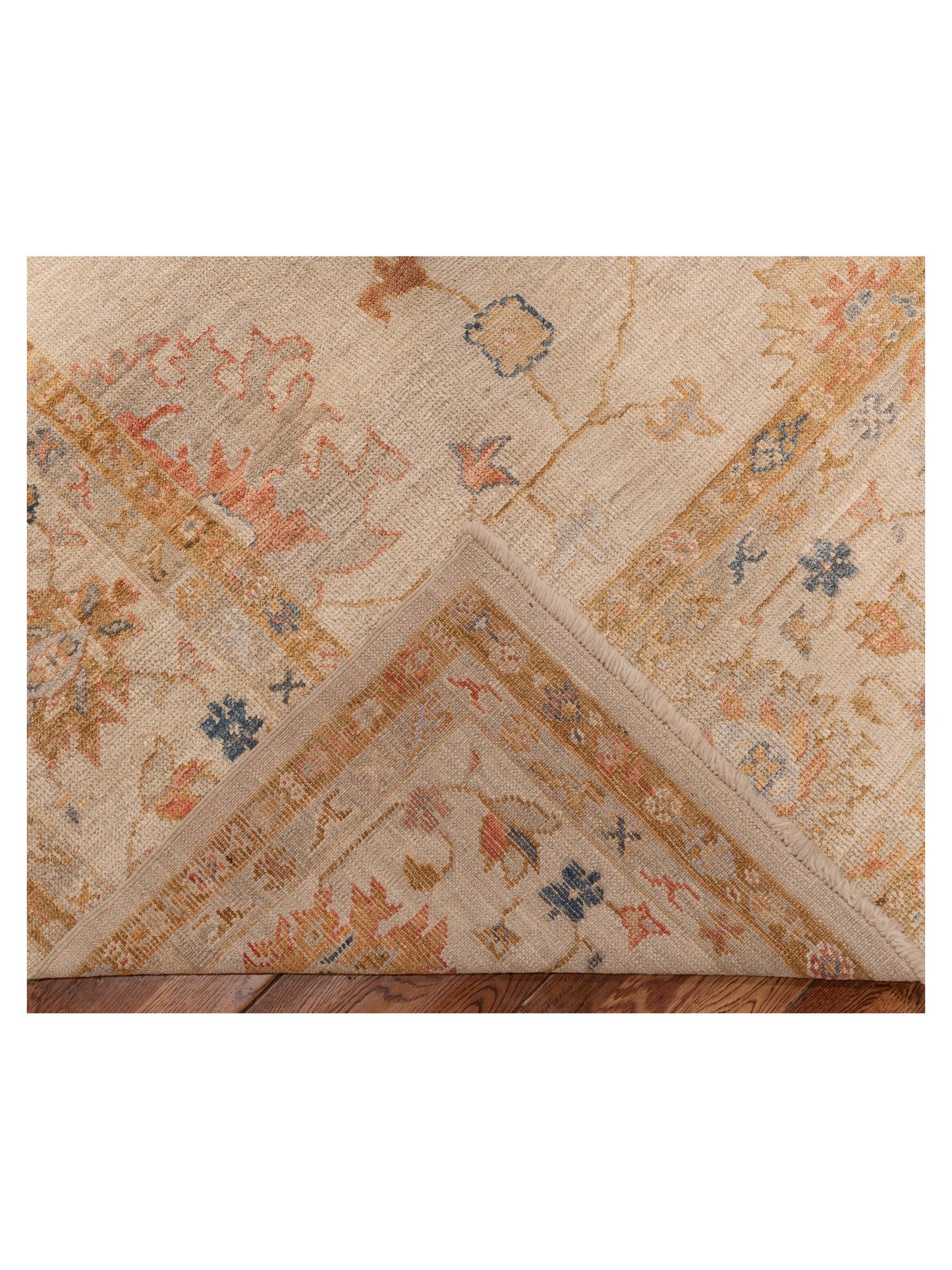 Angora Oushak 154372 Beige Beige 10.3x13.11 Hand Knotted Rug