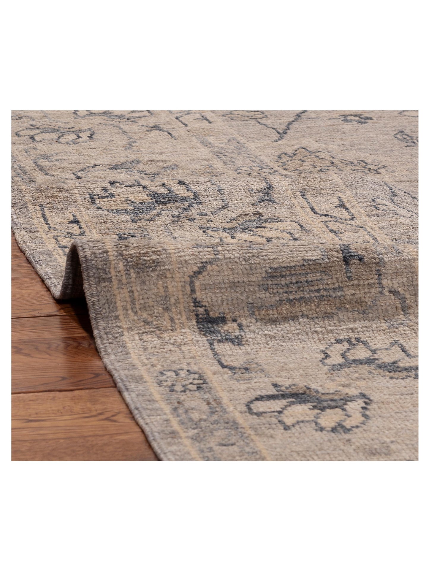 Angora Oushak 156073 Gray Gray 7.11x10 Hand Knotted Rug