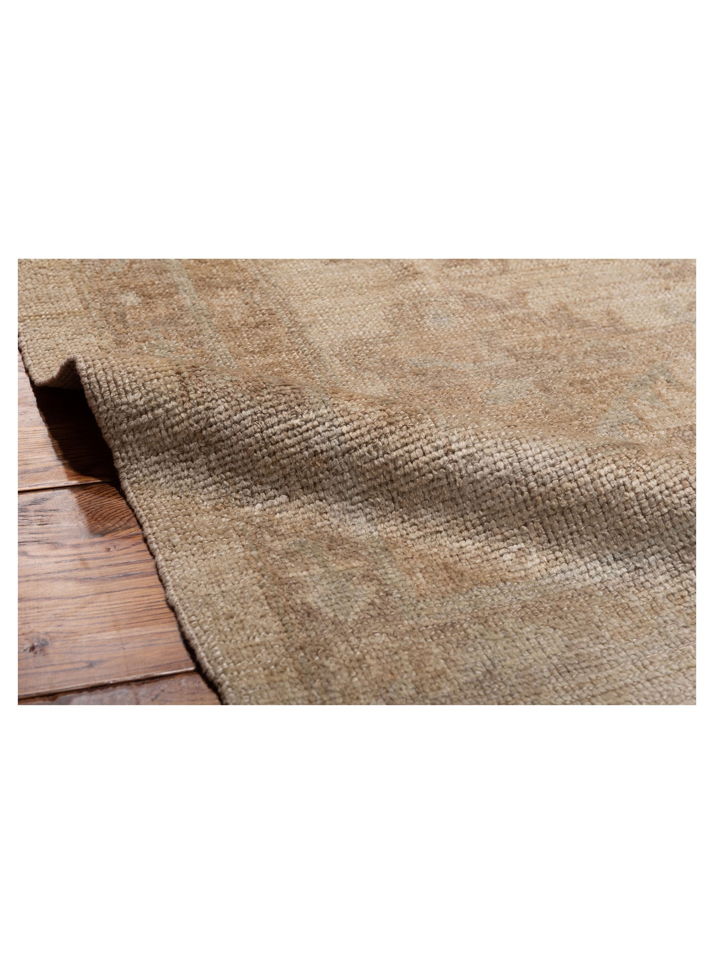 Angora Oushak 114012 Beige Beige 15.6x19.8 Hand Knotted Rug