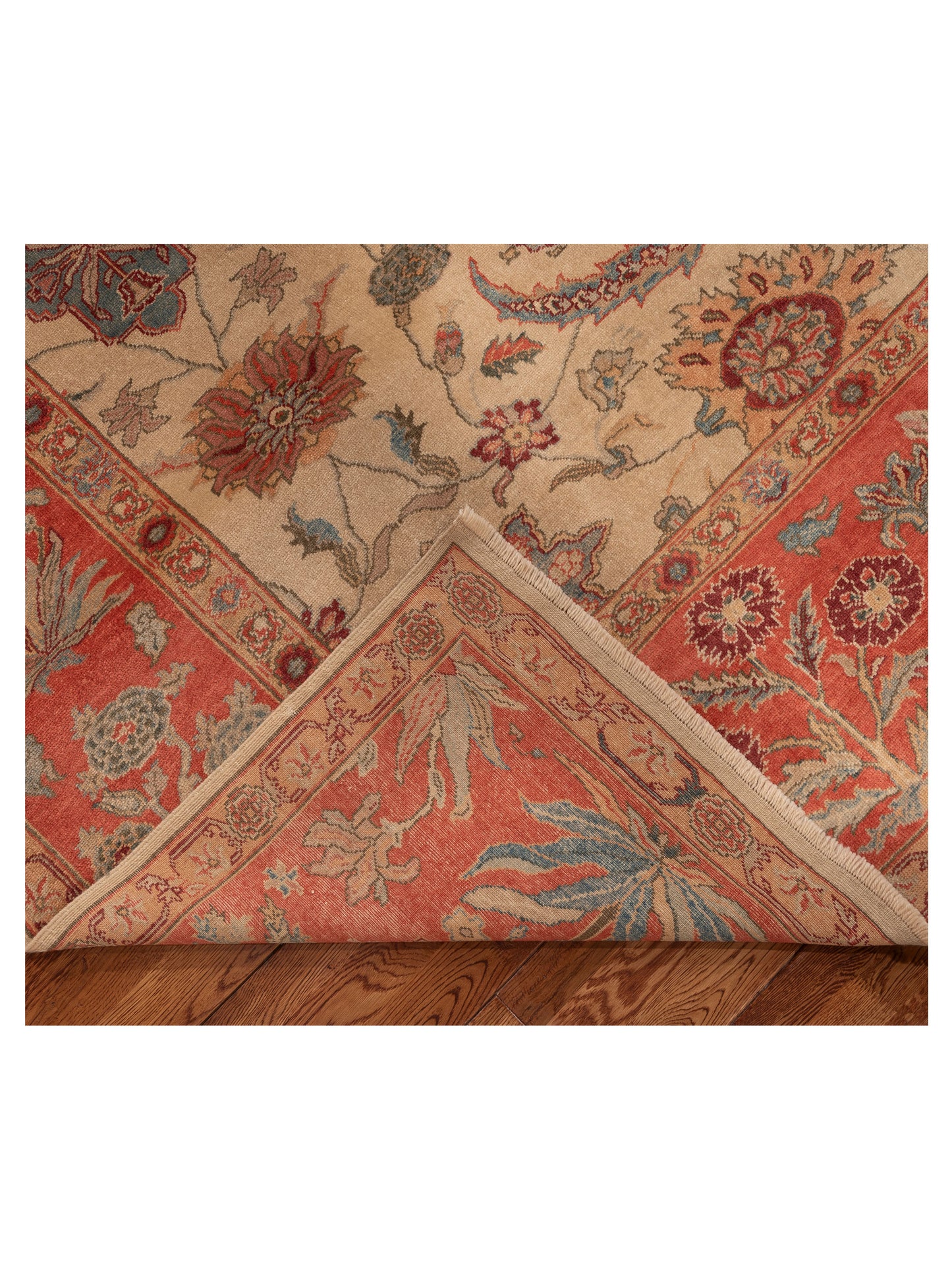 Antique Loom 108038 Ivory Rust 10.5x14.7 Hand Knotted Rug
