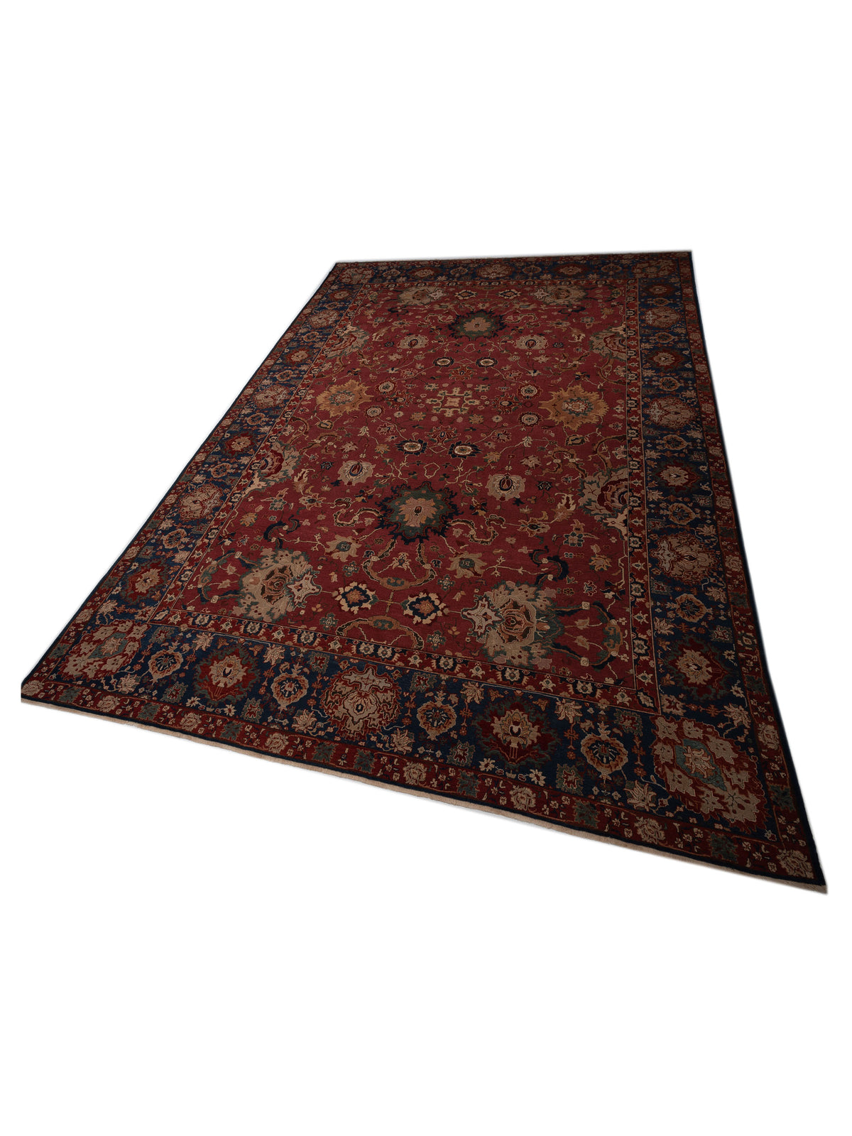 Antique Loom 107945 Burgundy Navy 12.11x18.9 Hand Knotted Rug
