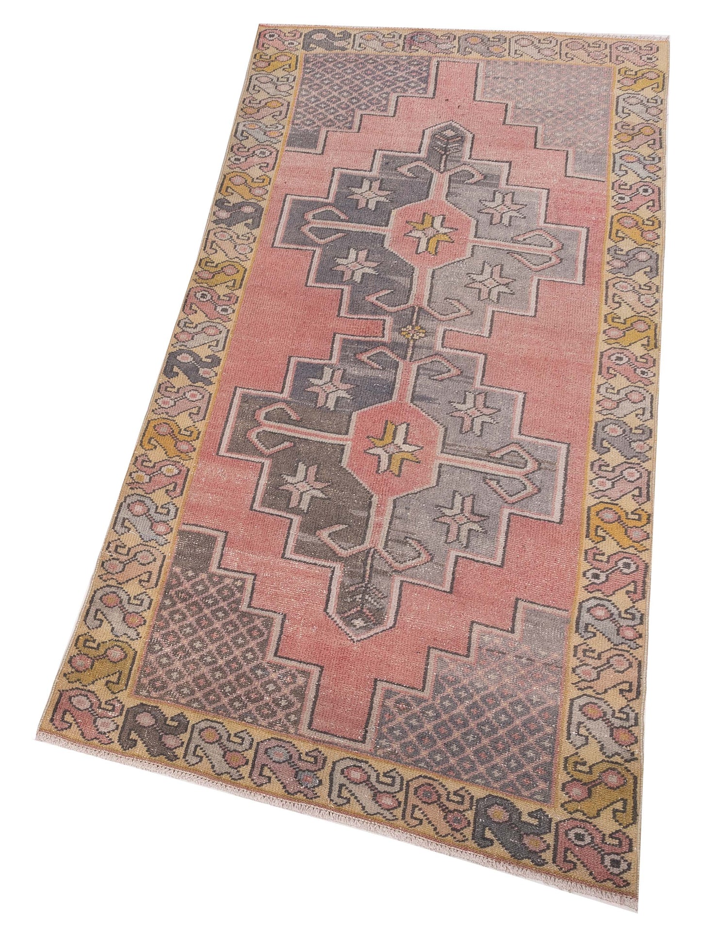 Old Anatolian 149864 Pink Beige 4.1x8.5 Hand Knotted Rug