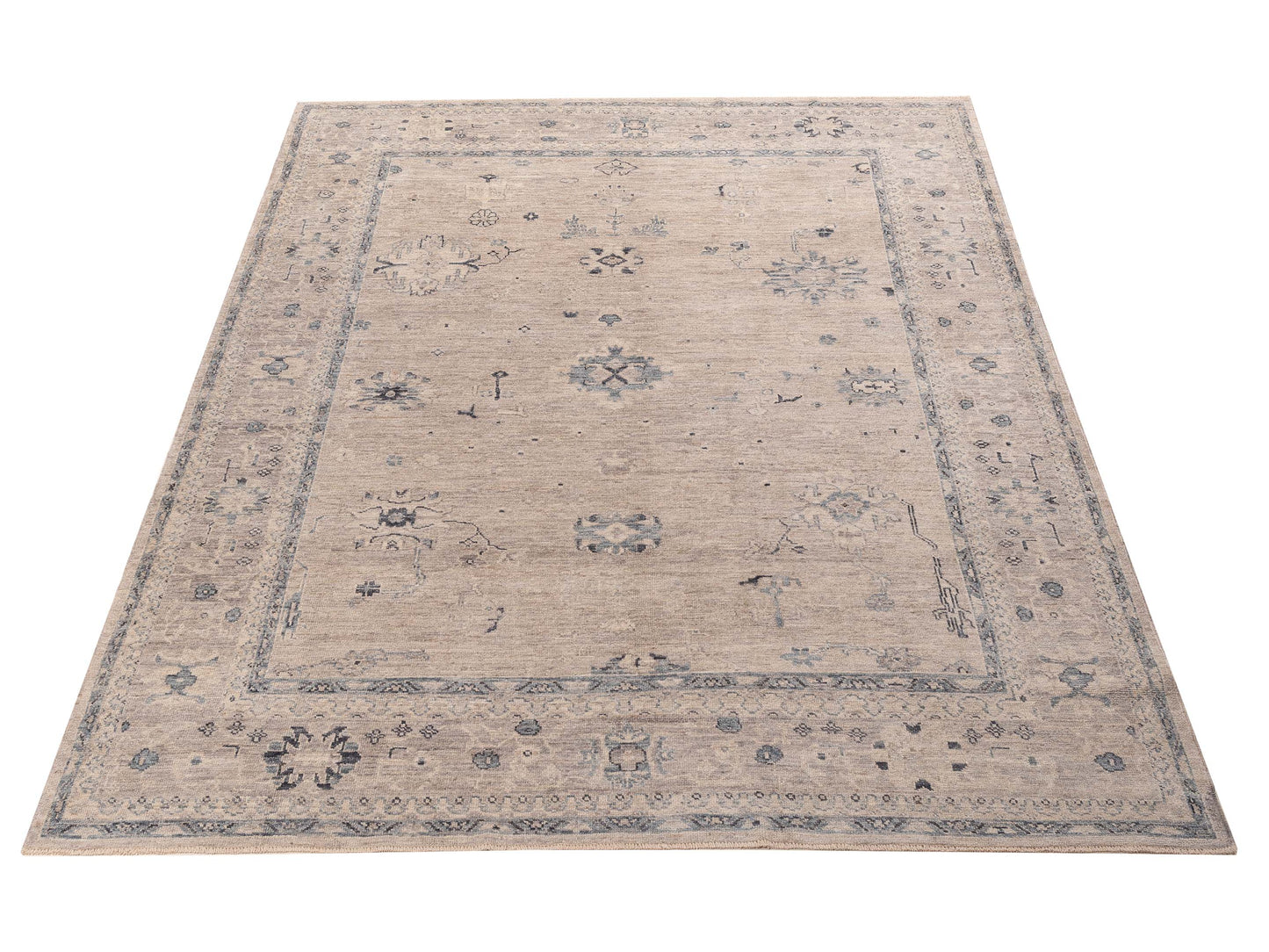 Angora Oushak 156200 Gray Gray 8.10x11.8 Hand Knotted Rug