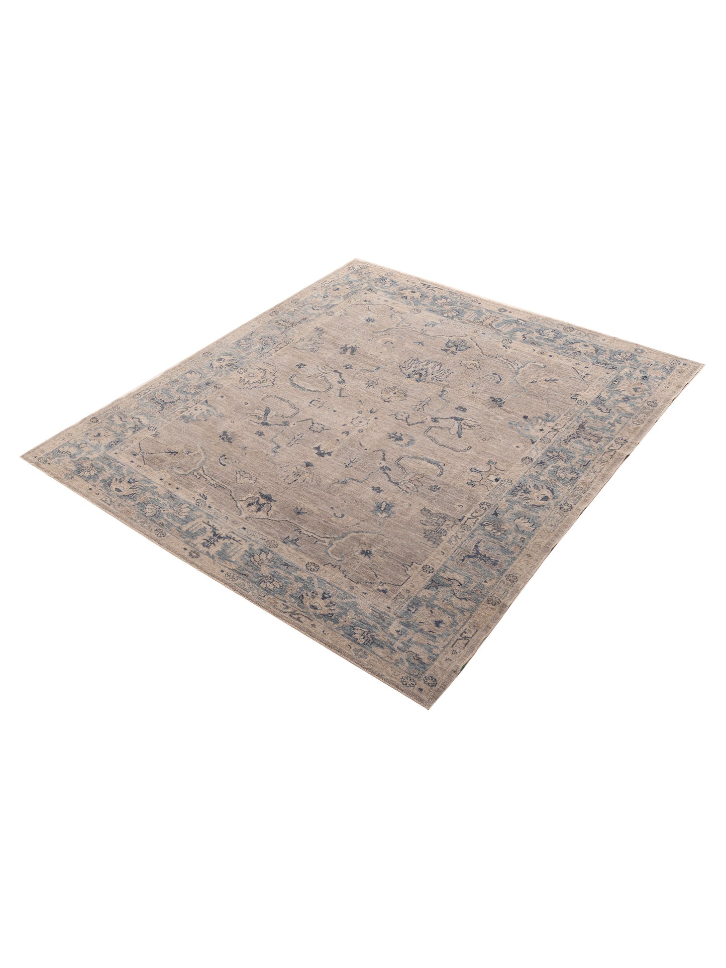 Angora Oushak 156280 Gray Gray 8.4x9.3 Hand Knotted Rug