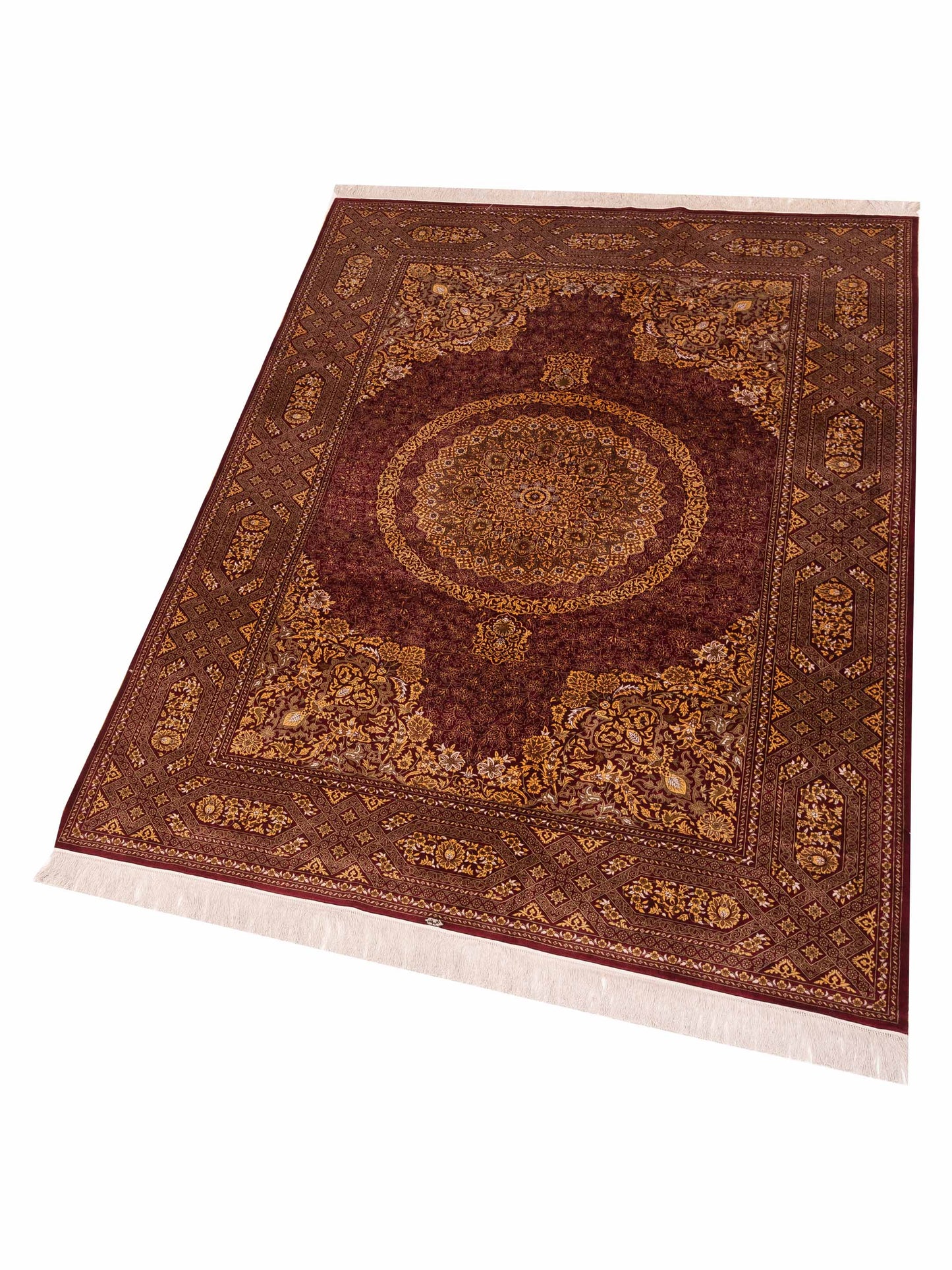 Pure Silk 122072 Red Red 5.7x8.1 Hand Knotted Rug