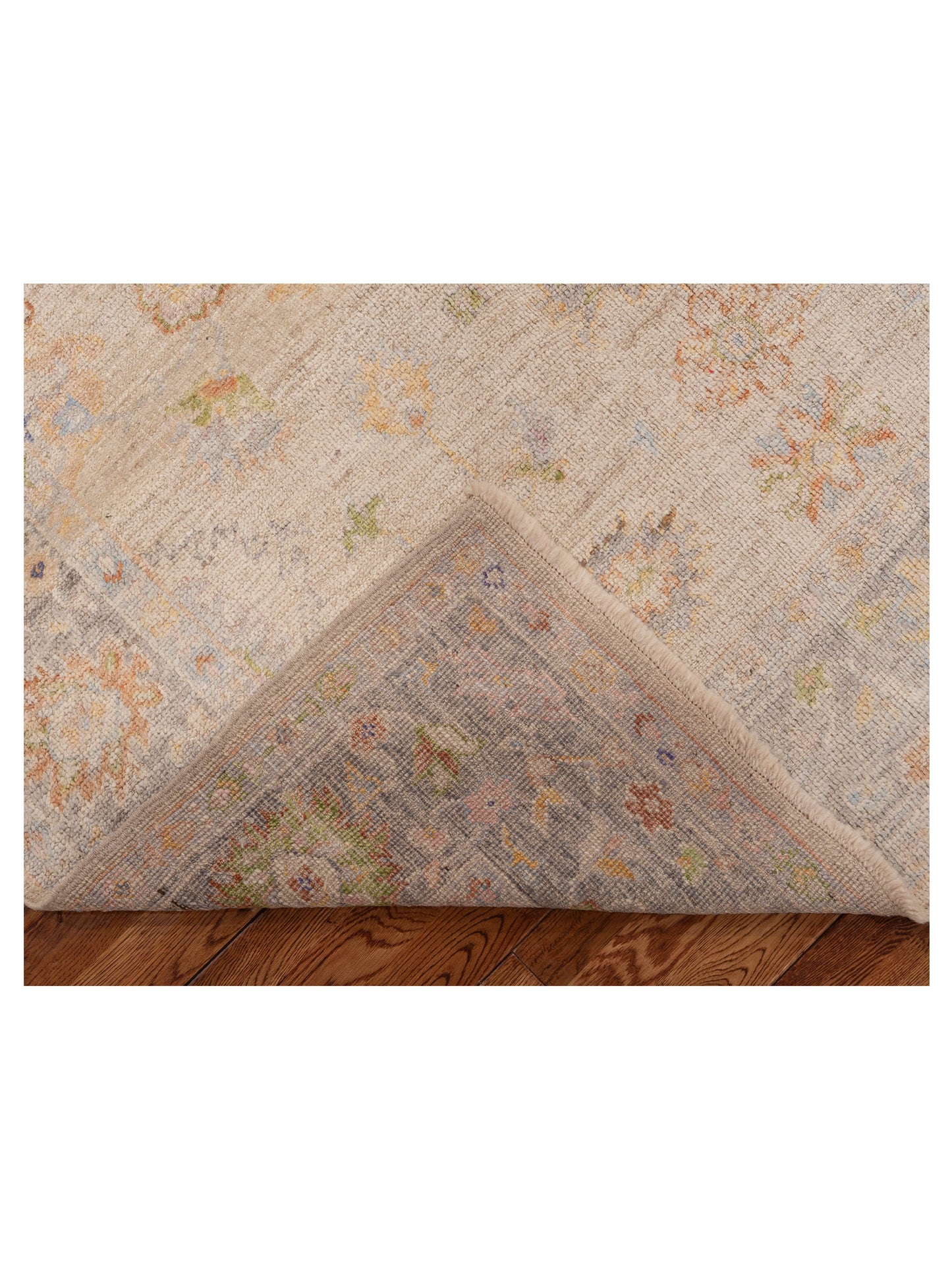 Angora Oushak 153539 Ivory Charcoal 6.1x8.6 Hand Knotted Rug