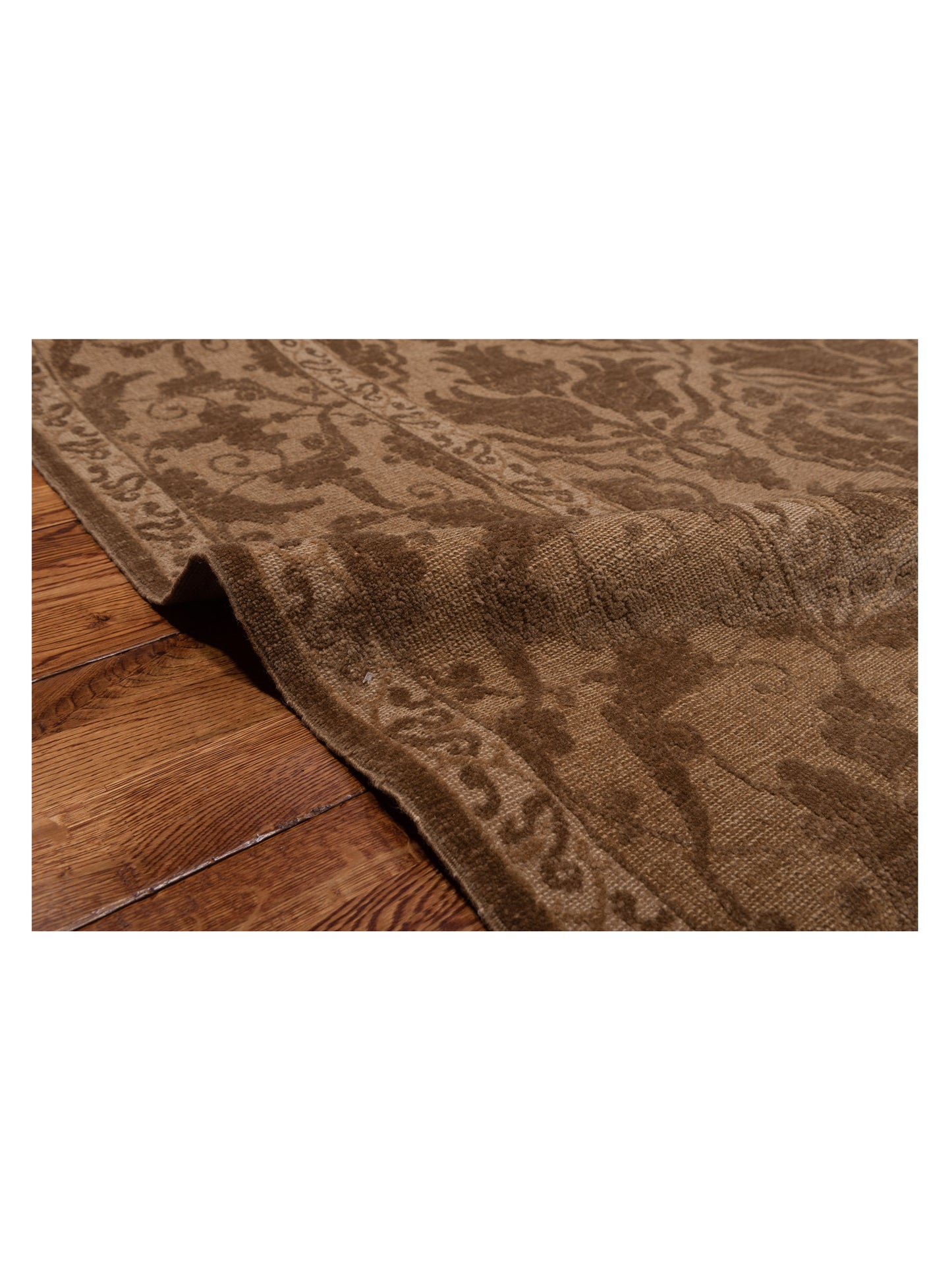 Defne Tulip Brown Dark Brown 8.3x10 Hand Knotted Rug
