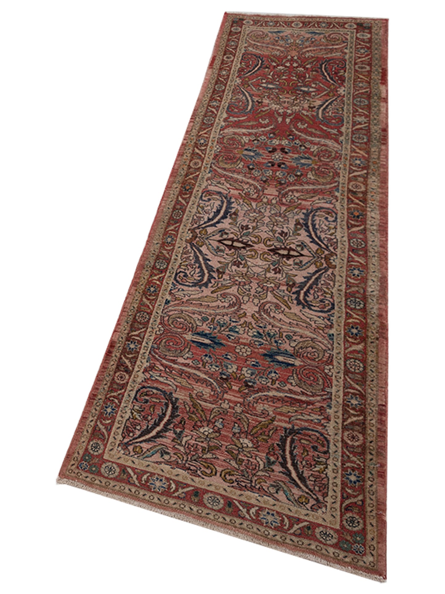 Persian 147711 Pink Rust 2.8x9.5 Hand Knotted Rug