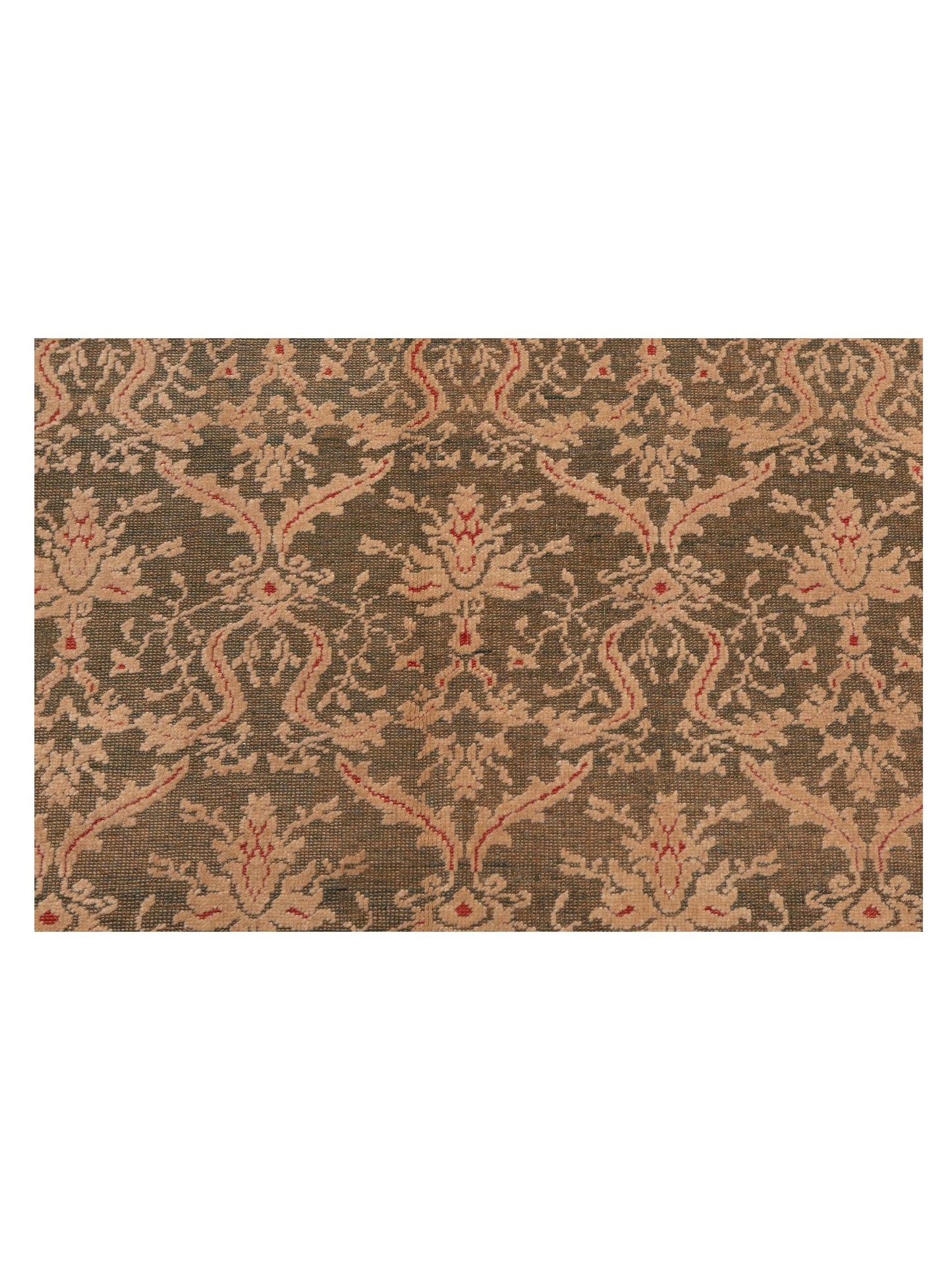 Antique Loom 147372 Green Ivory 5.10x8.7 Hand Knotted Rug