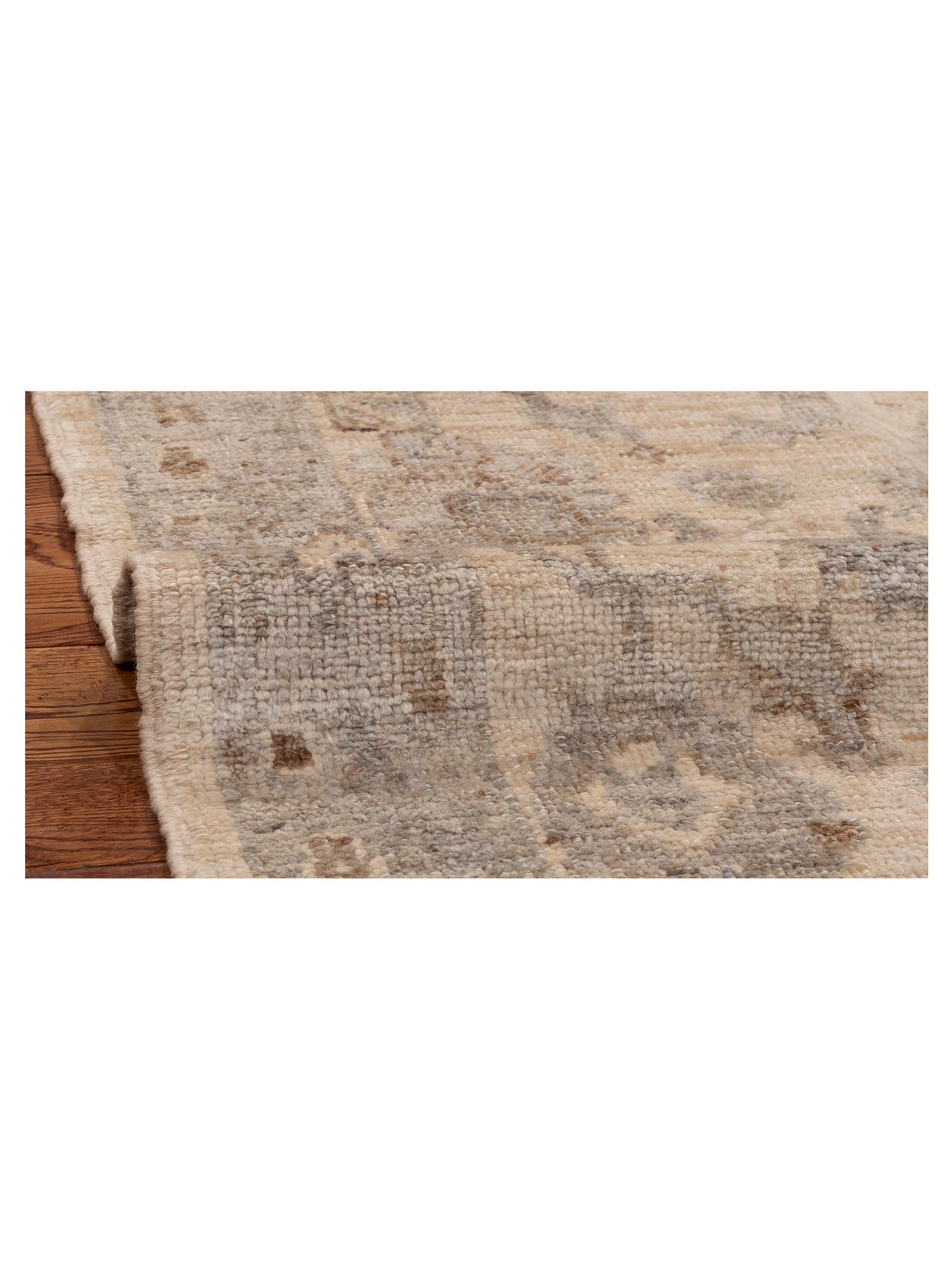 Angora Oushak 153990 Ivory Gray 2.8x11.1 Hand Knotted Rug