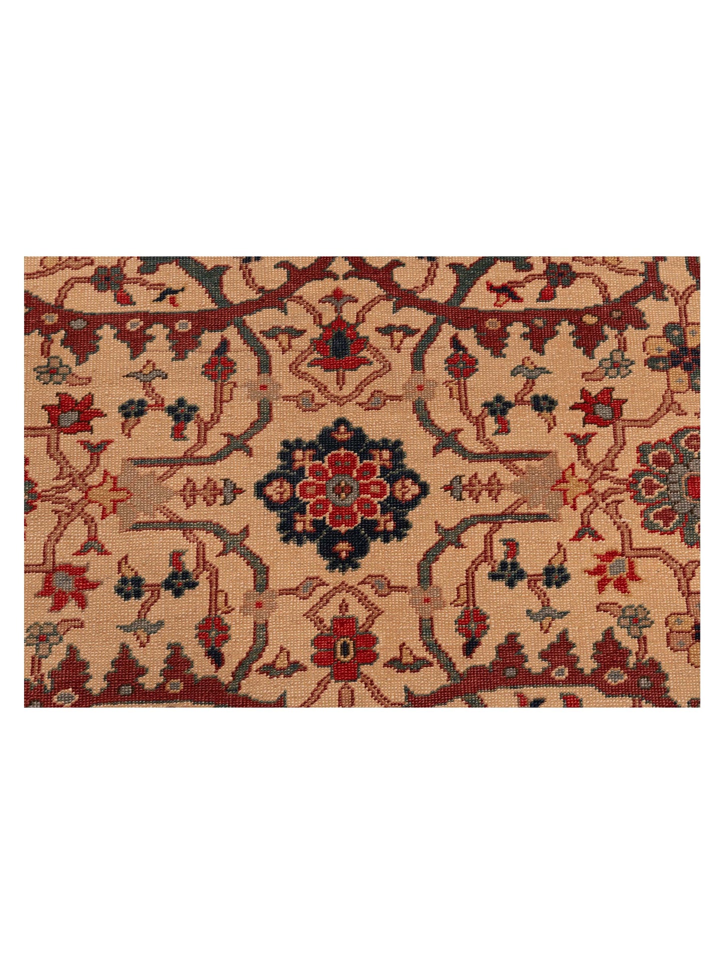 Antique Loom 147365 Ivory Red 6.7x6.7 Hand Knotted Rug