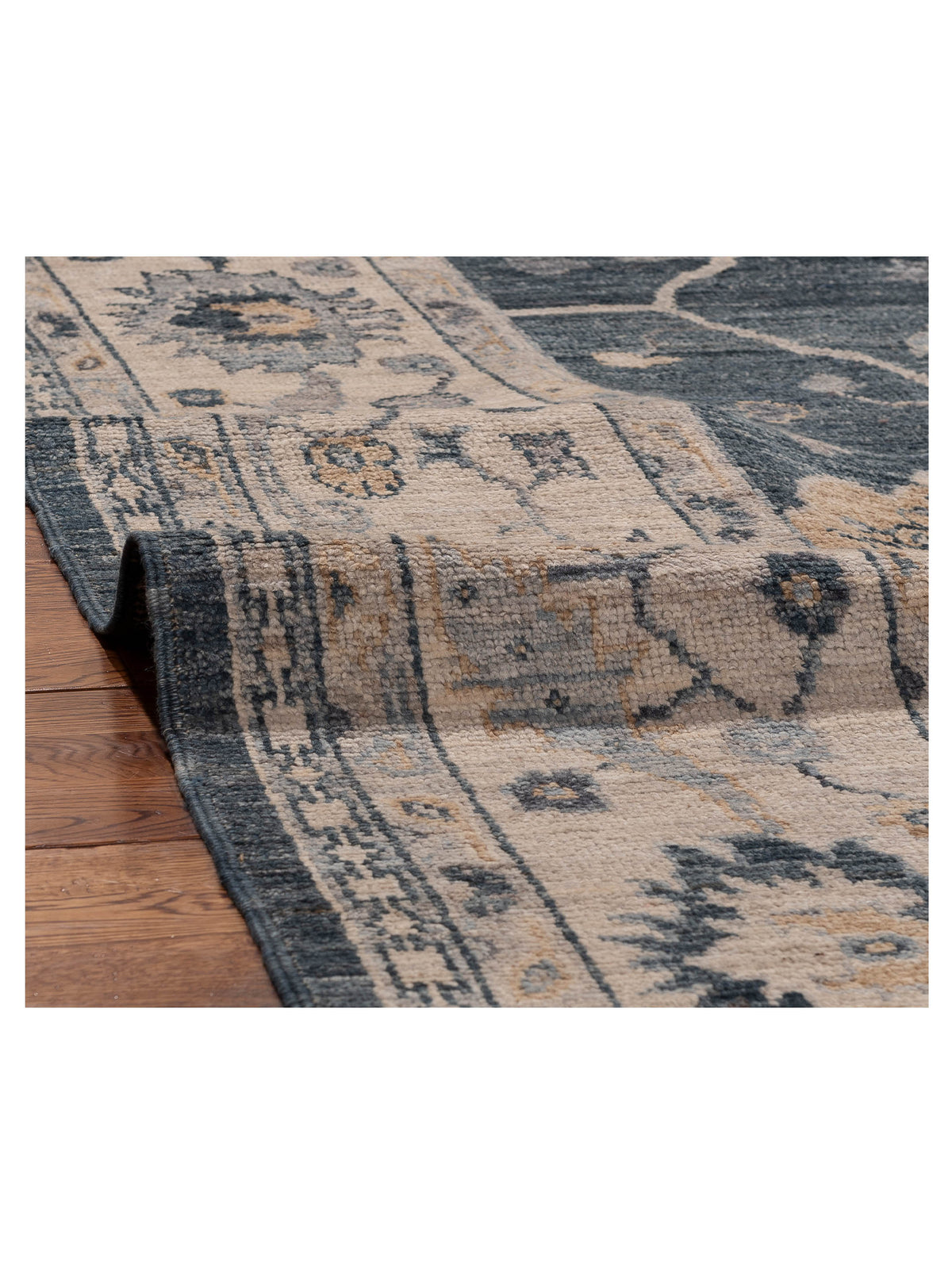 Angora Oushak 156149 Blue Ivory 9x11.9 Hand Knotted Rug