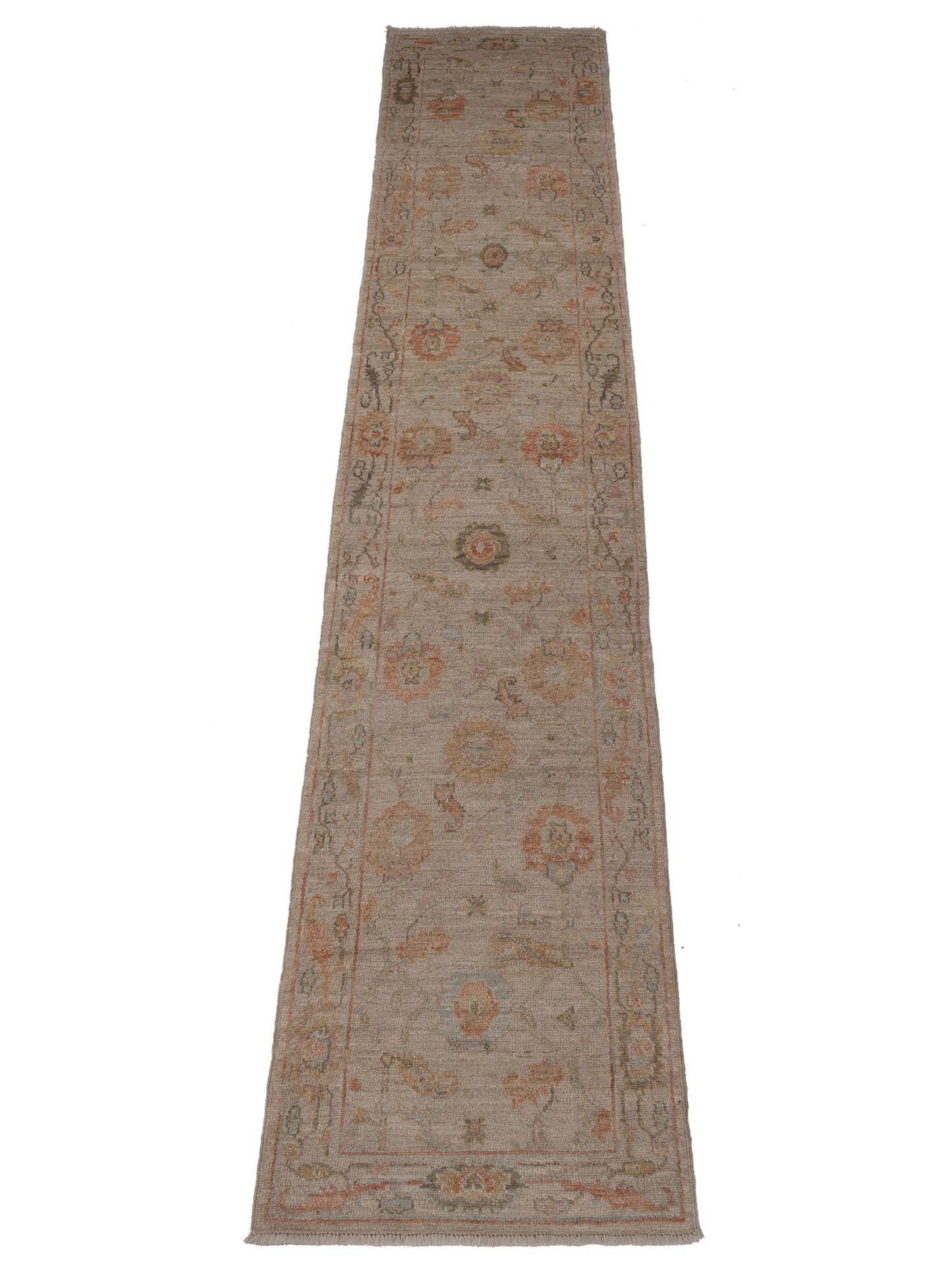 Angora Oushak 148043 Ivory Ivory 2.9x13.8 Hand Knotted Rug