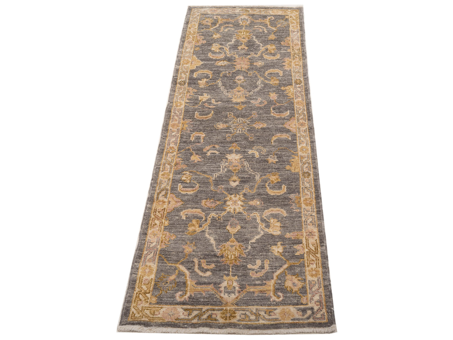Angora Oushak 141299 Gray Ivory 2.9x8.11 Hand Knotted Rug