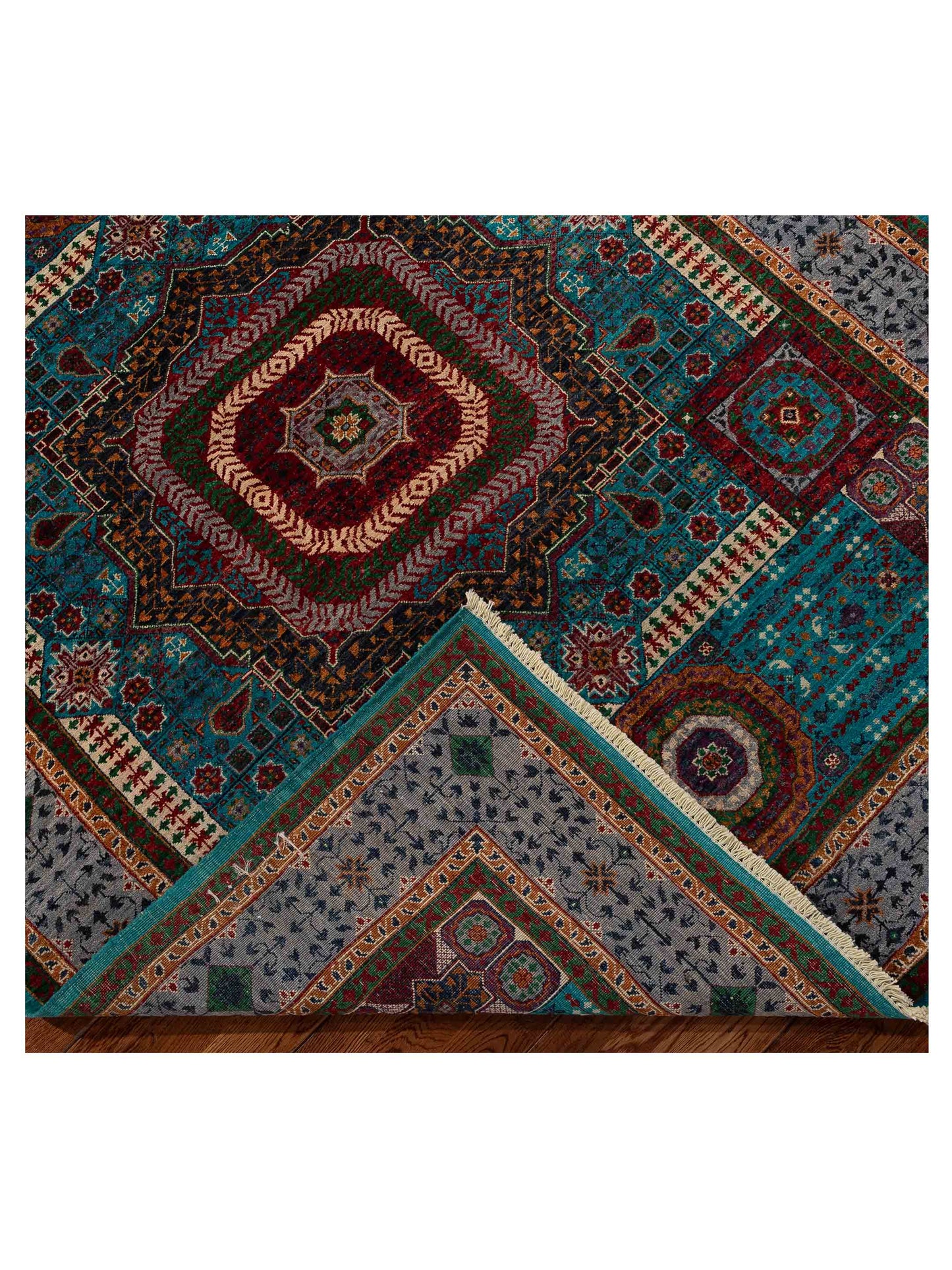 Artisan Mamluk 155542 Blue Gray 5.4x6.9 Hand Knotted Rug