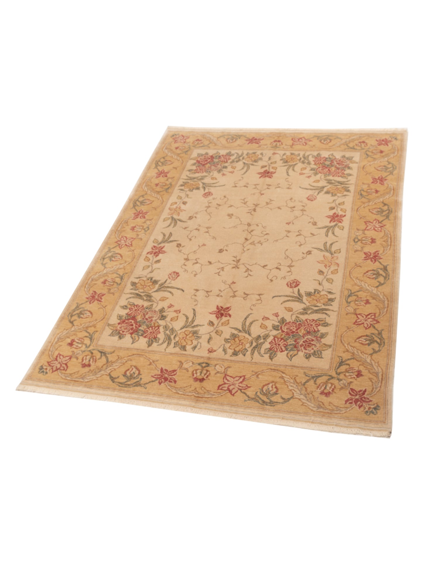 Antique Loom 82187 Ivory Gold 6.10x8.8 Hand Knotted Rug