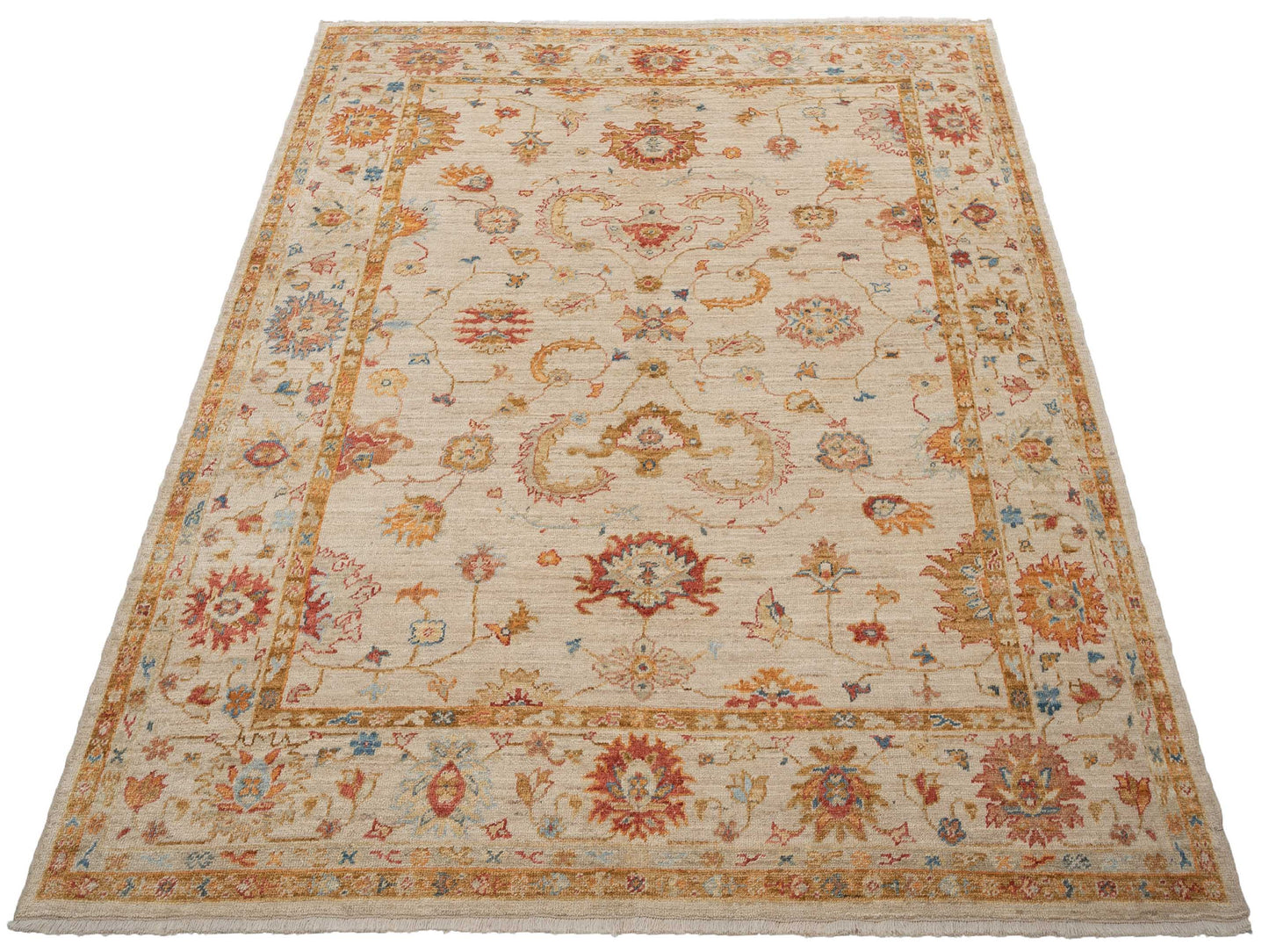 Angora Oushak 128460 Ivory Ivory 8.2x9.7 Hand Knotted Rug