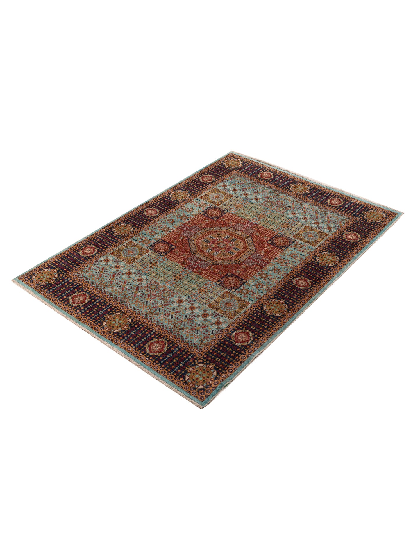 Artisan Mamluk 154730 Blue Blue 5.9x7.10 Hand Knotted Rug
