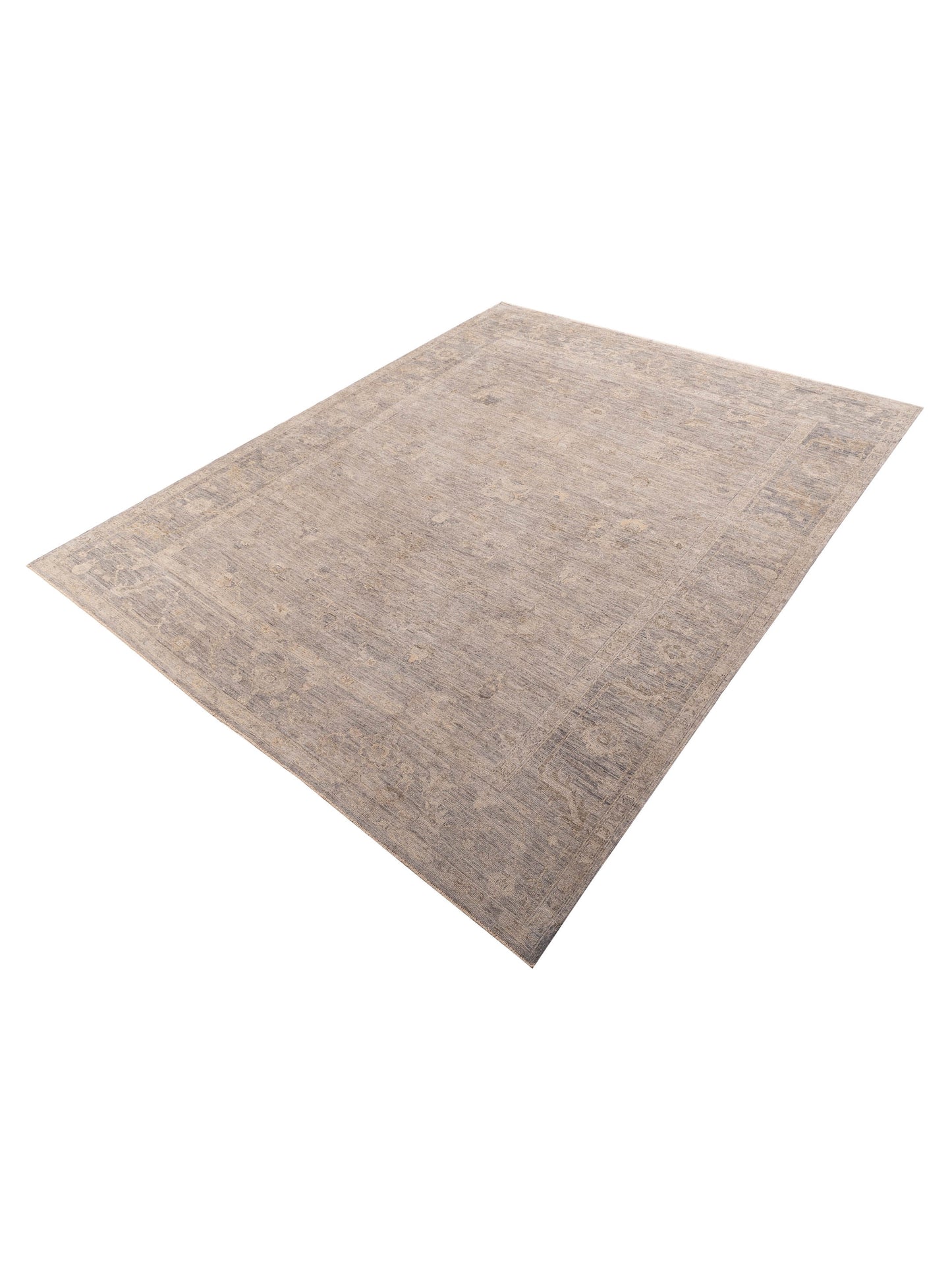 Angora Oushak 156065 Gray Gray 11.6x14.5 Hand Knotted Rug