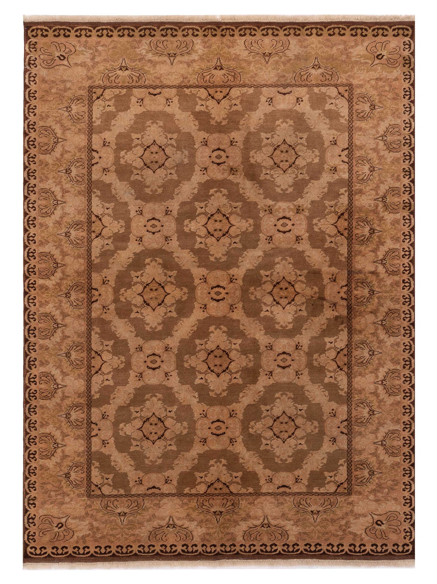 Pasha Antique Loom  Olive Brown Traditional
