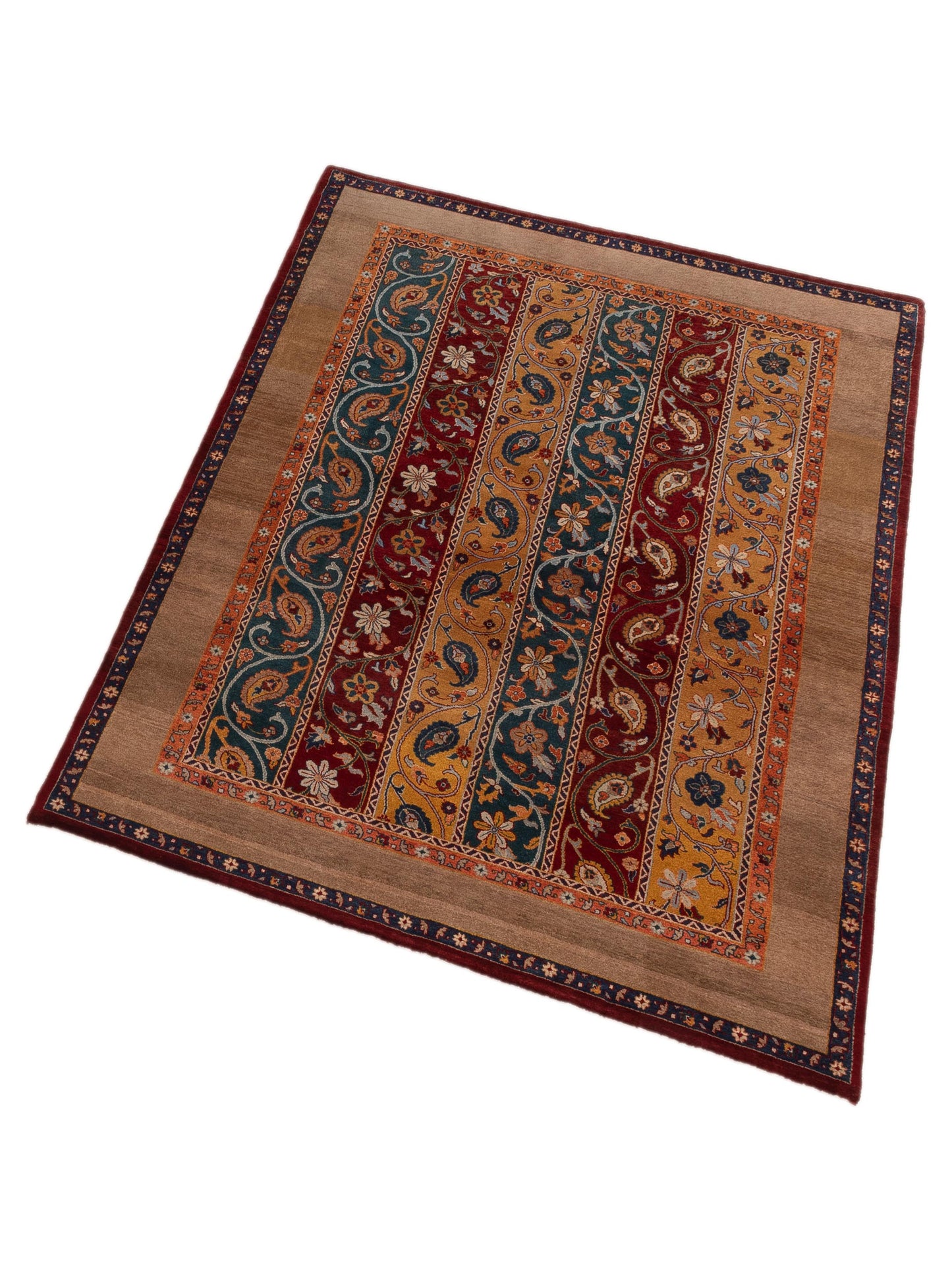 Shawl 112865 Multi 5.9x7.10 Hand Knotted Rug